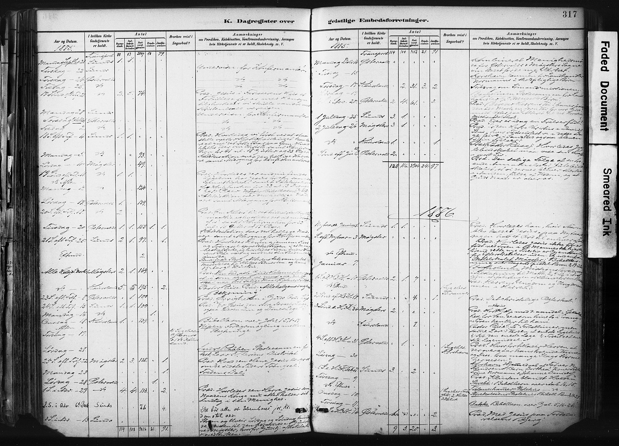 Sund sokneprestembete, SAB/A-99930: Parish register (official) no. B 1, 1882-1907, p. 317
