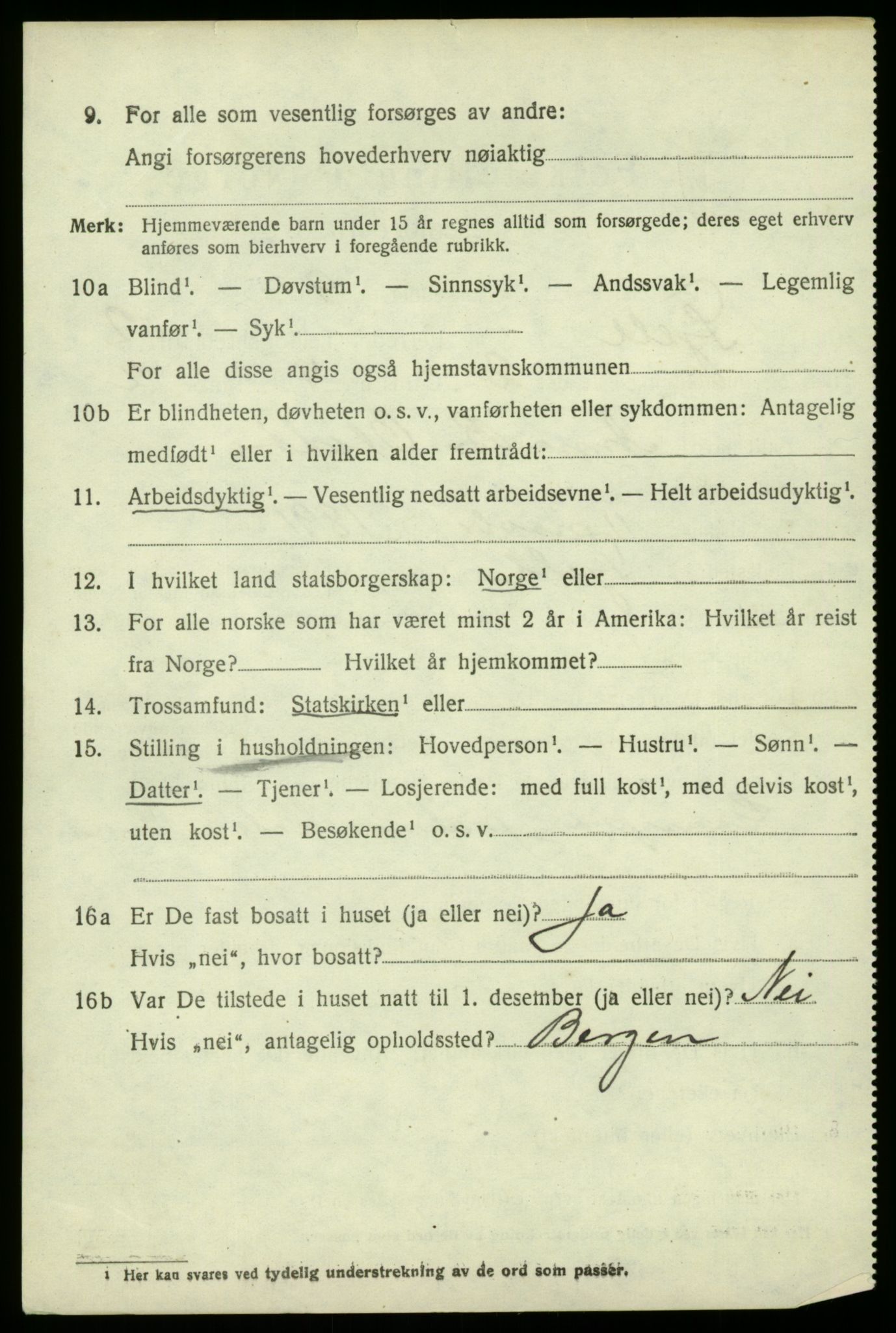 SAB, 1920 census for Fjell, 1920, p. 2269