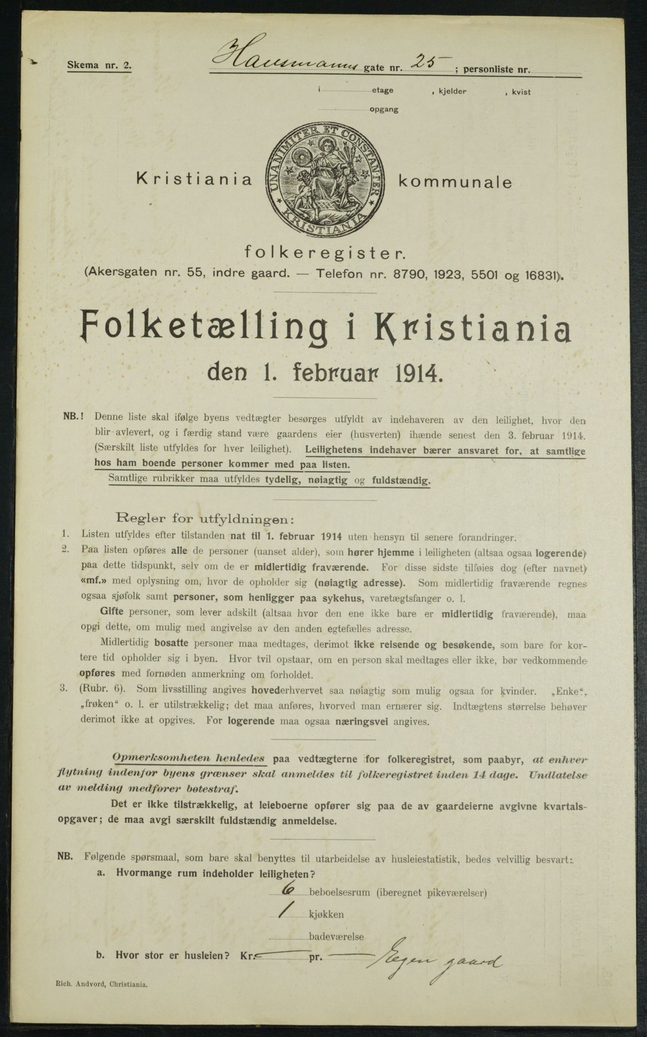 OBA, Municipal Census 1914 for Kristiania, 1914, p. 35556