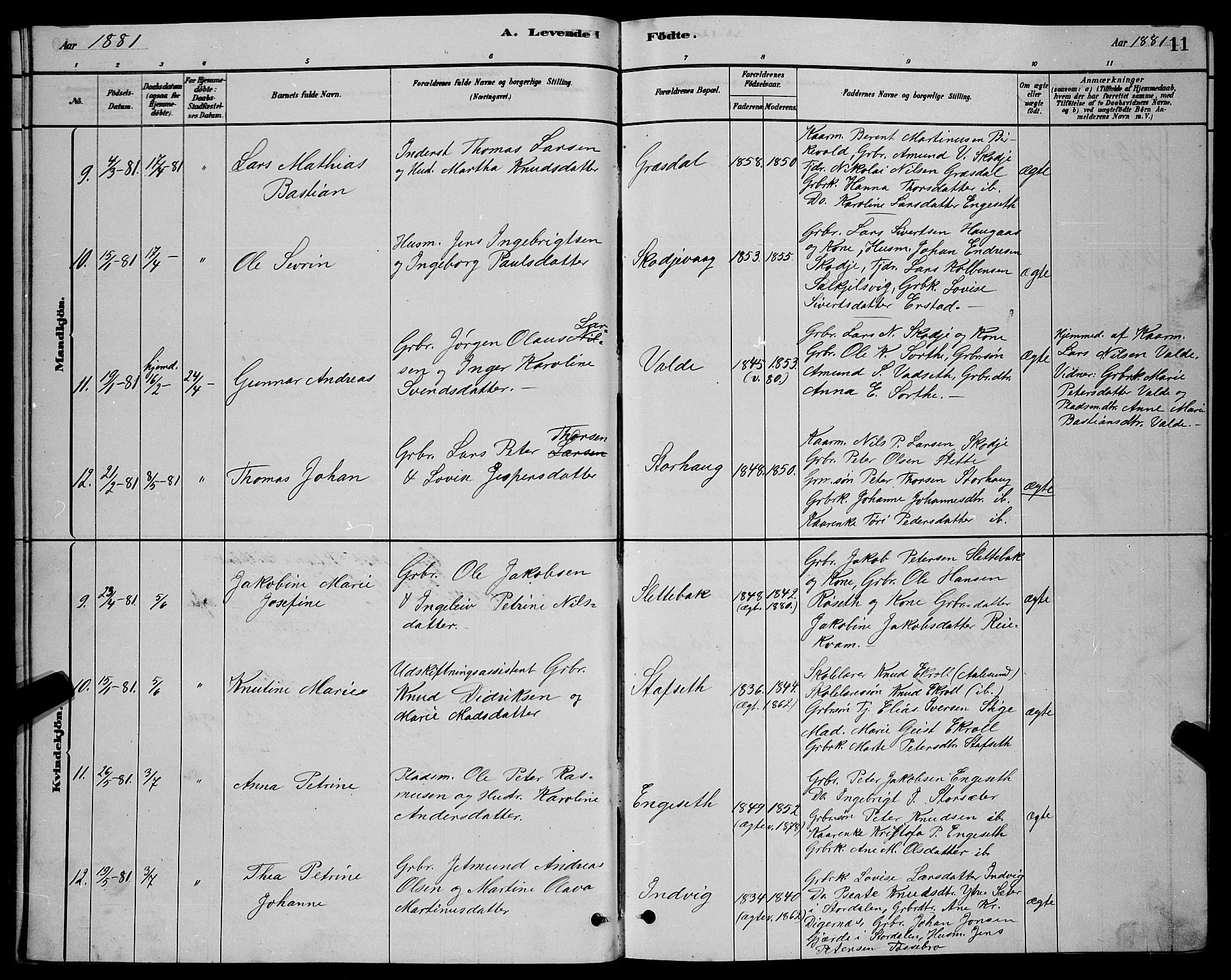 Ministerialprotokoller, klokkerbøker og fødselsregistre - Møre og Romsdal, AV/SAT-A-1454/524/L0365: Parish register (copy) no. 524C06, 1880-1899, p. 11