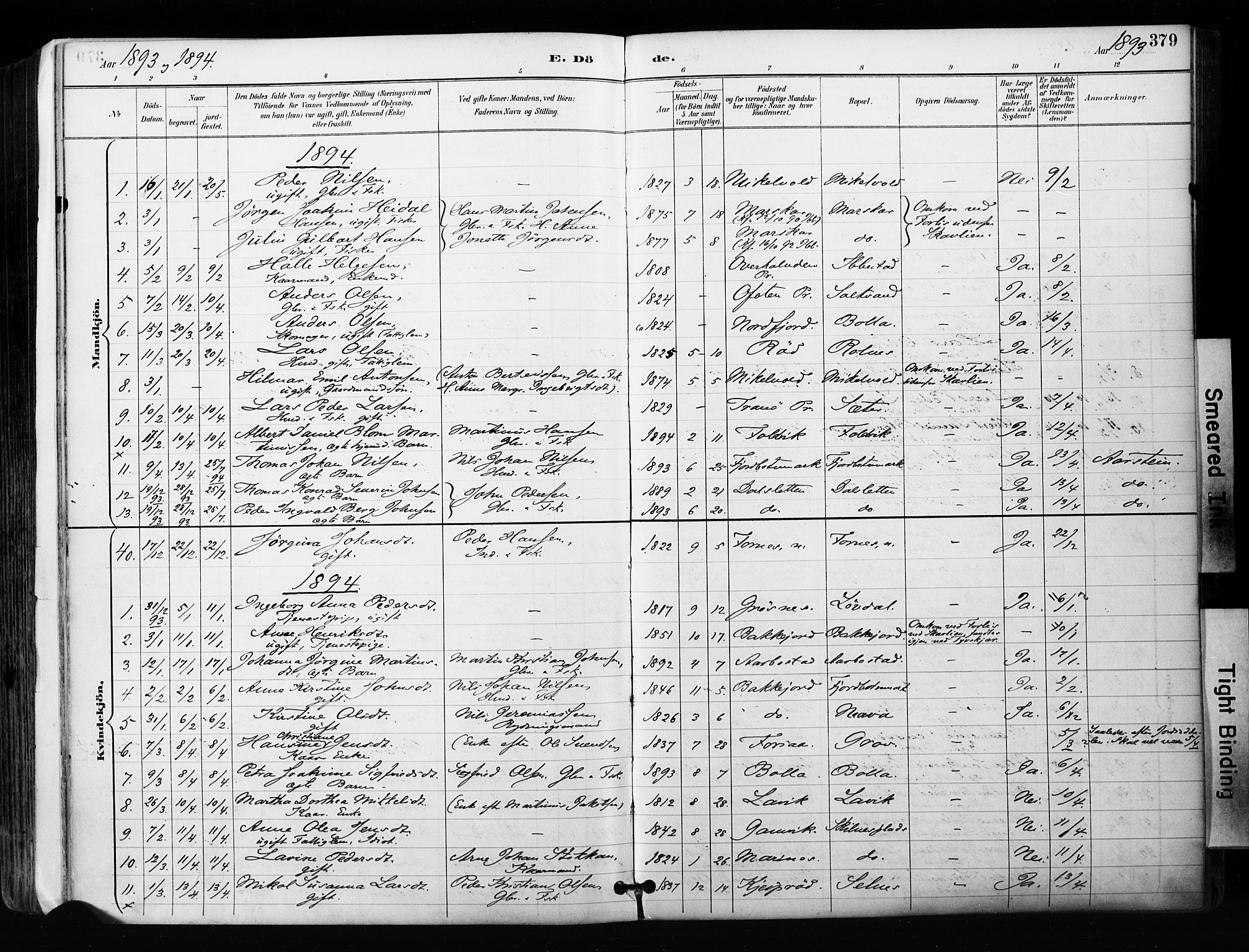 Ibestad sokneprestembete, SATØ/S-0077/H/Ha/Haa/L0012kirke: Parish register (official) no. 12, 1890-1900, p. 379