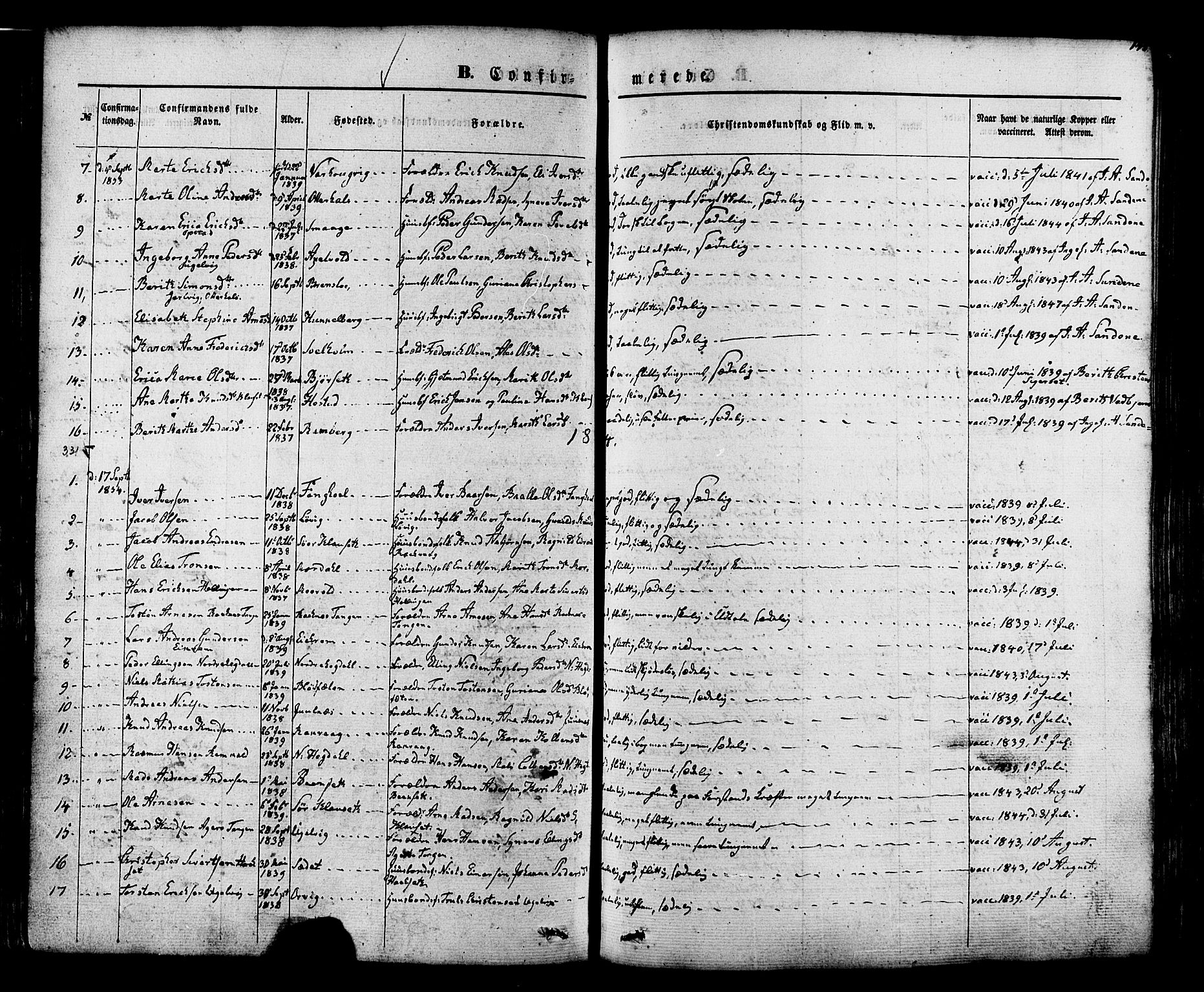 Ministerialprotokoller, klokkerbøker og fødselsregistre - Møre og Romsdal, SAT/A-1454/560/L0719: Parish register (official) no. 560A03, 1845-1872, p. 145