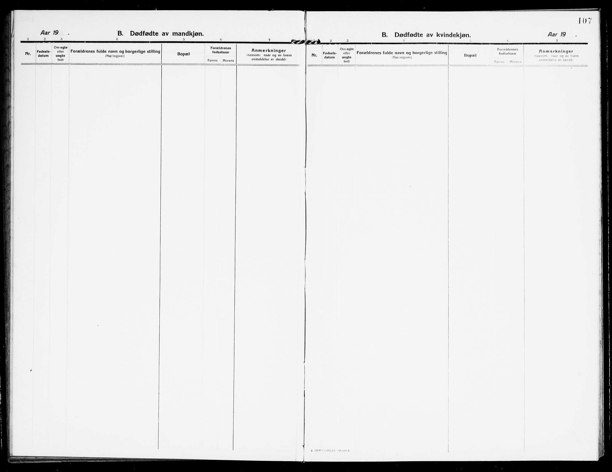Åmli sokneprestkontor, SAK/1111-0050/F/Fb/Fbb/L0003: Parish register (copy) no. B 3, 1906-1941, p. 107