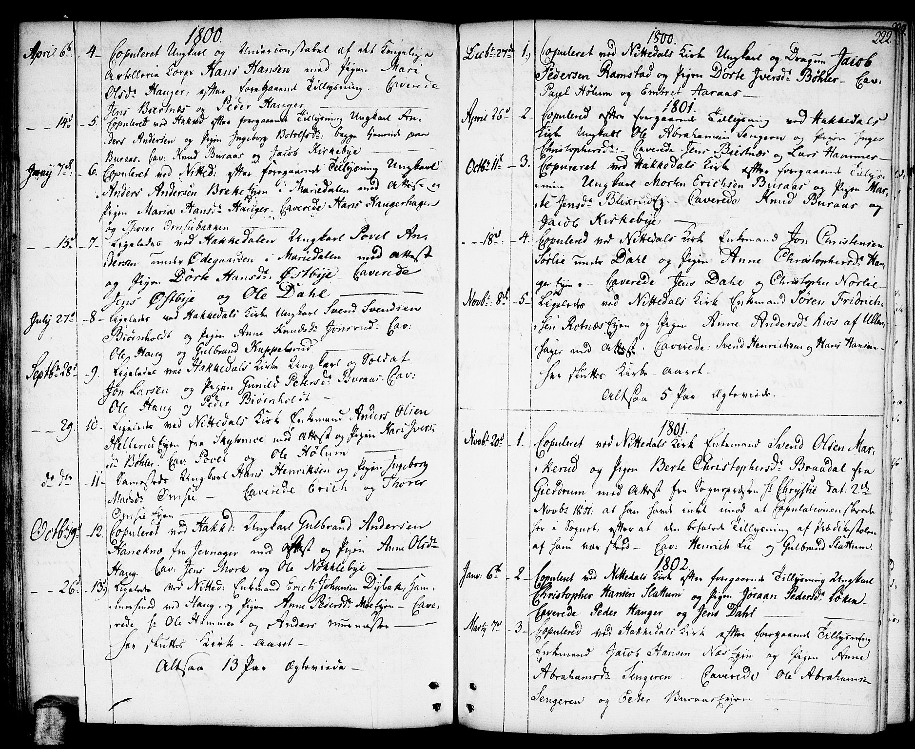 Nittedal prestekontor Kirkebøker, SAO/A-10365a/F/Fa/L0002: Parish register (official) no. I 2, 1779-1814, p. 222