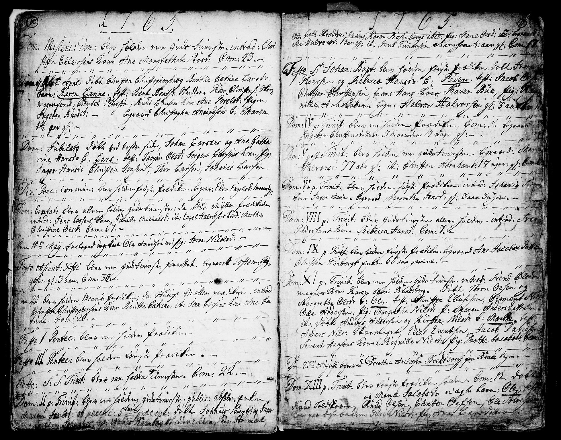 Porsgrunn kirkebøker , SAKO/A-104/F/Fa/L0002: Parish register (official) no. 2, 1764-1814, p. 10-11