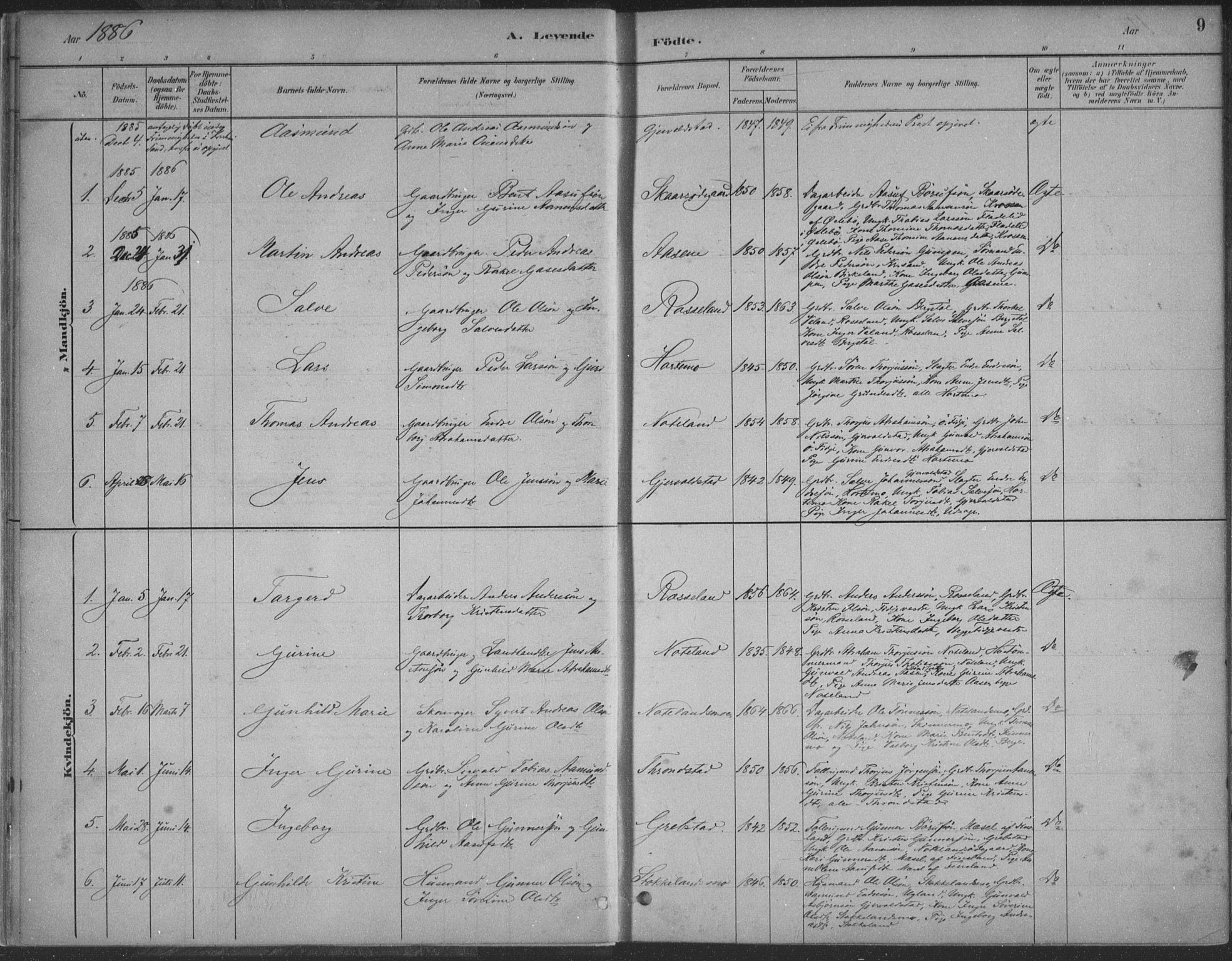 Søgne sokneprestkontor, SAK/1111-0037/F/Fa/Faa/L0003: Parish register (official) no. A 3, 1883-1910, p. 9