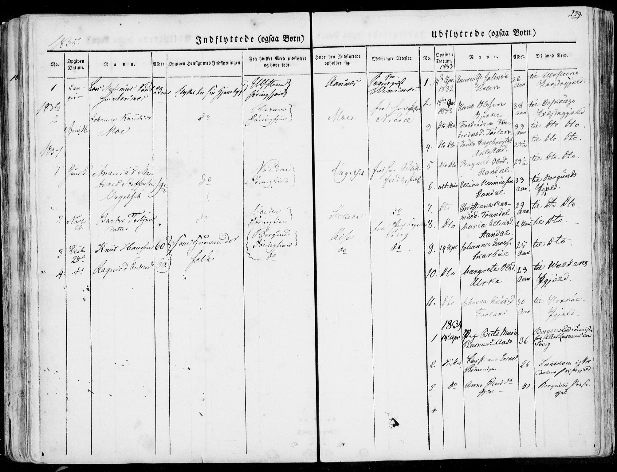 Ministerialprotokoller, klokkerbøker og fødselsregistre - Møre og Romsdal, SAT/A-1454/515/L0208: Parish register (official) no. 515A04, 1830-1846, p. 229