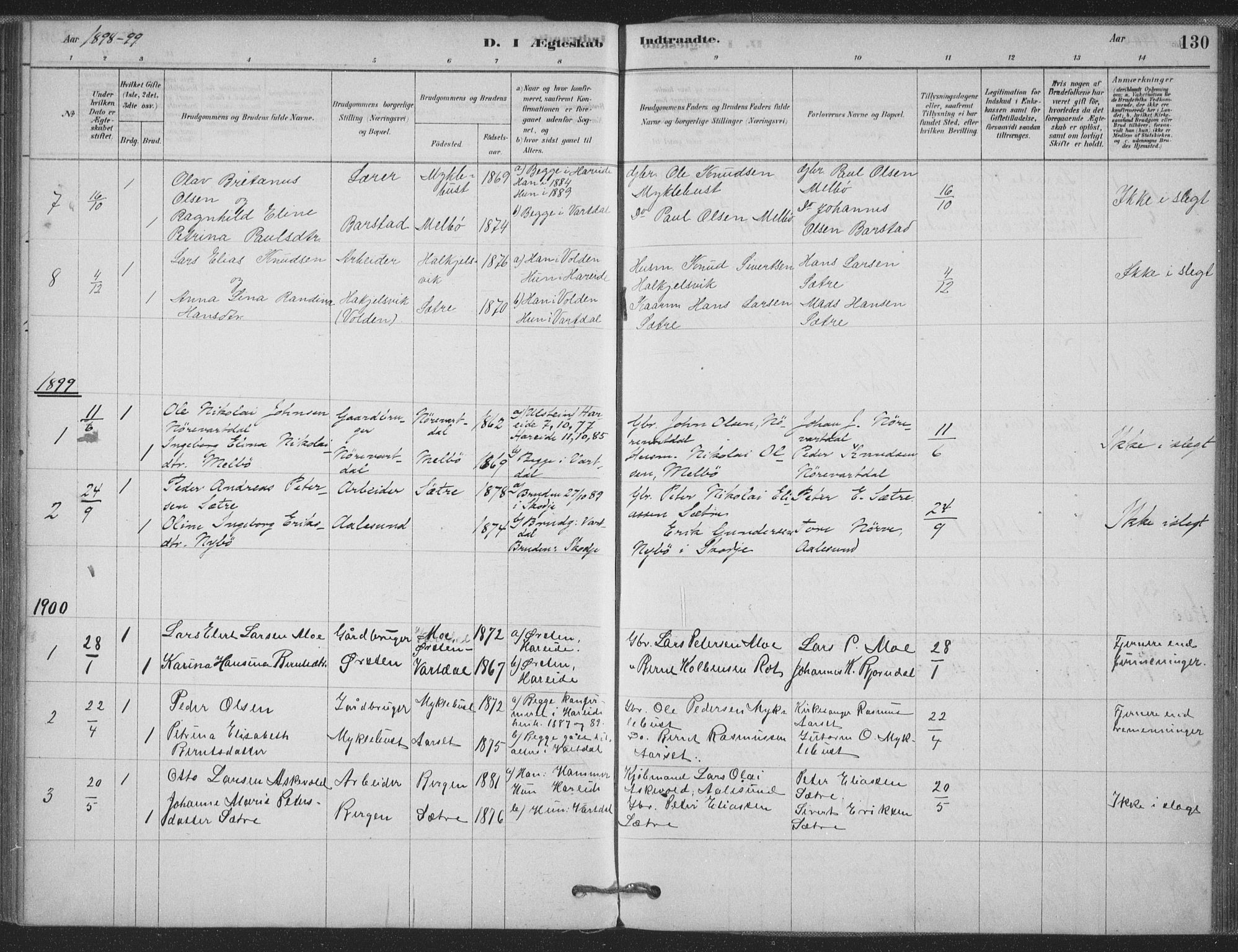 Ministerialprotokoller, klokkerbøker og fødselsregistre - Møre og Romsdal, SAT/A-1454/514/L0199: Parish register (official) no. 514A01, 1878-1912, p. 130