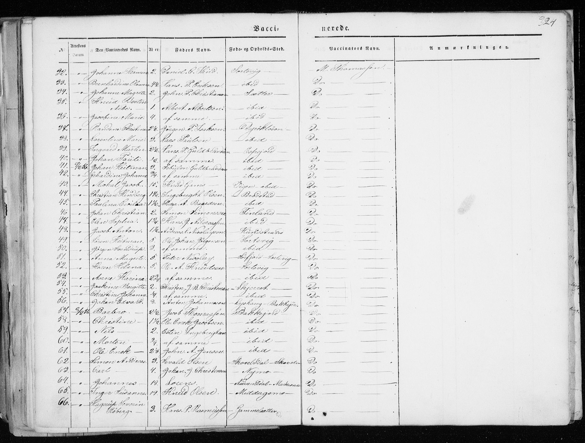 Tranøy sokneprestkontor, AV/SATØ-S-1313/I/Ia/Iaa/L0006kirke: Parish register (official) no. 6, 1844-1855, p. 324