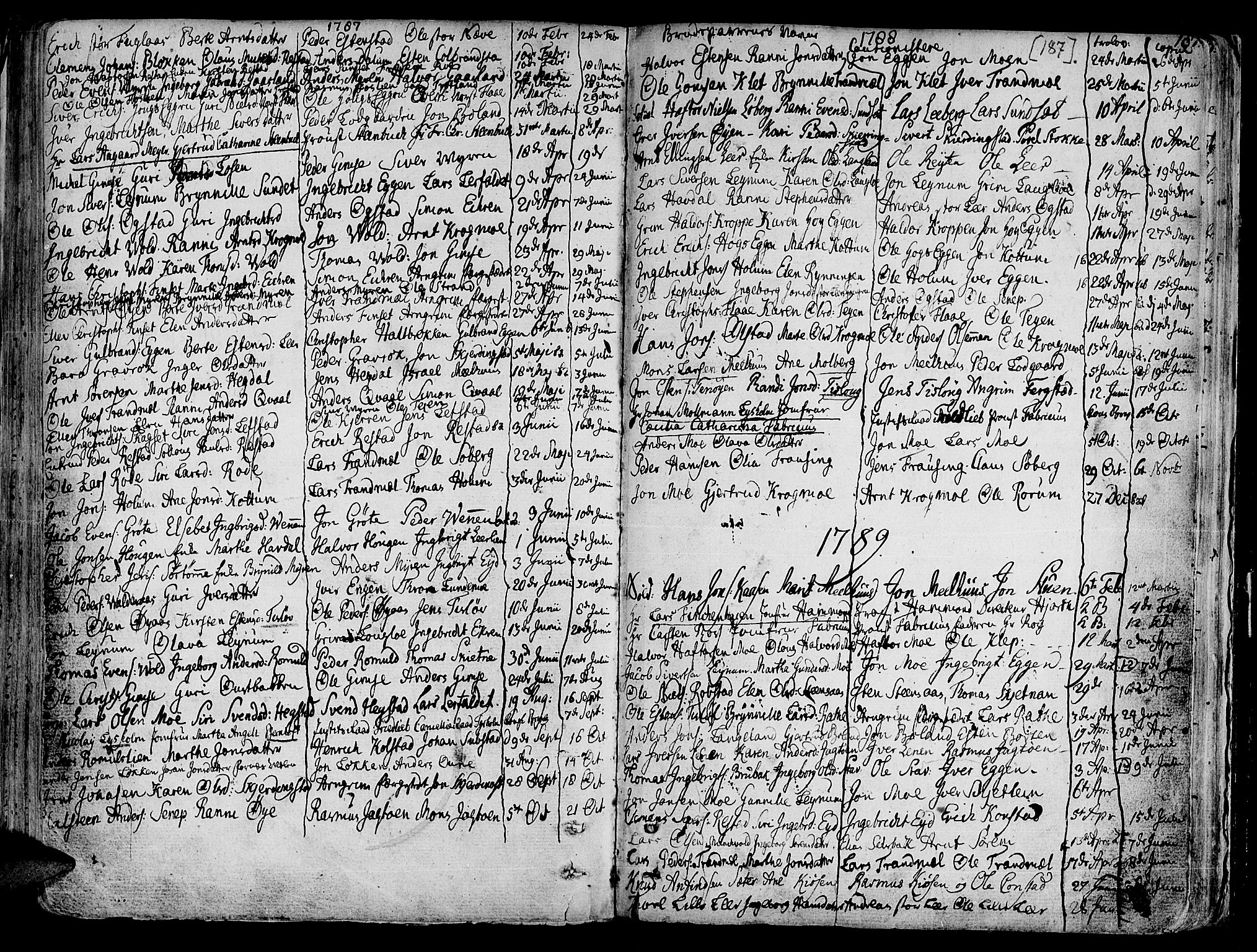 Ministerialprotokoller, klokkerbøker og fødselsregistre - Sør-Trøndelag, SAT/A-1456/691/L1061: Parish register (official) no. 691A02 /1, 1768-1815, p. 187