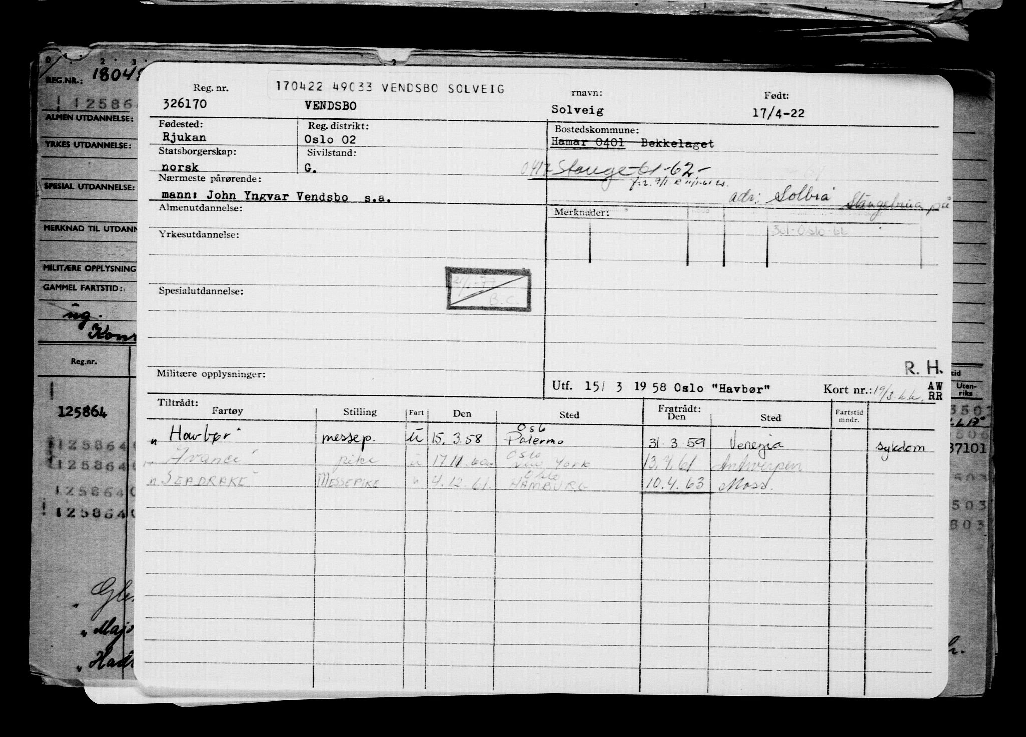 Direktoratet for sjømenn, AV/RA-S-3545/G/Gb/L0205: Hovedkort, 1922, p. 459