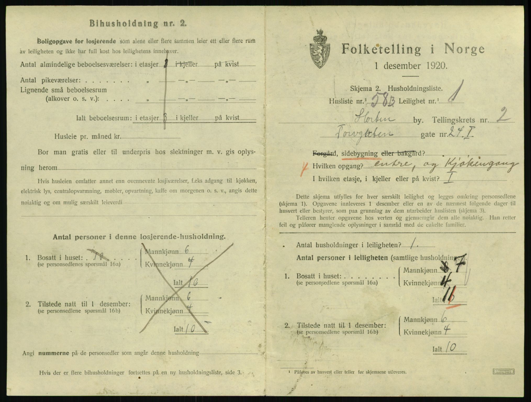 SAKO, 1920 census for Horten, 1920, p. 3545