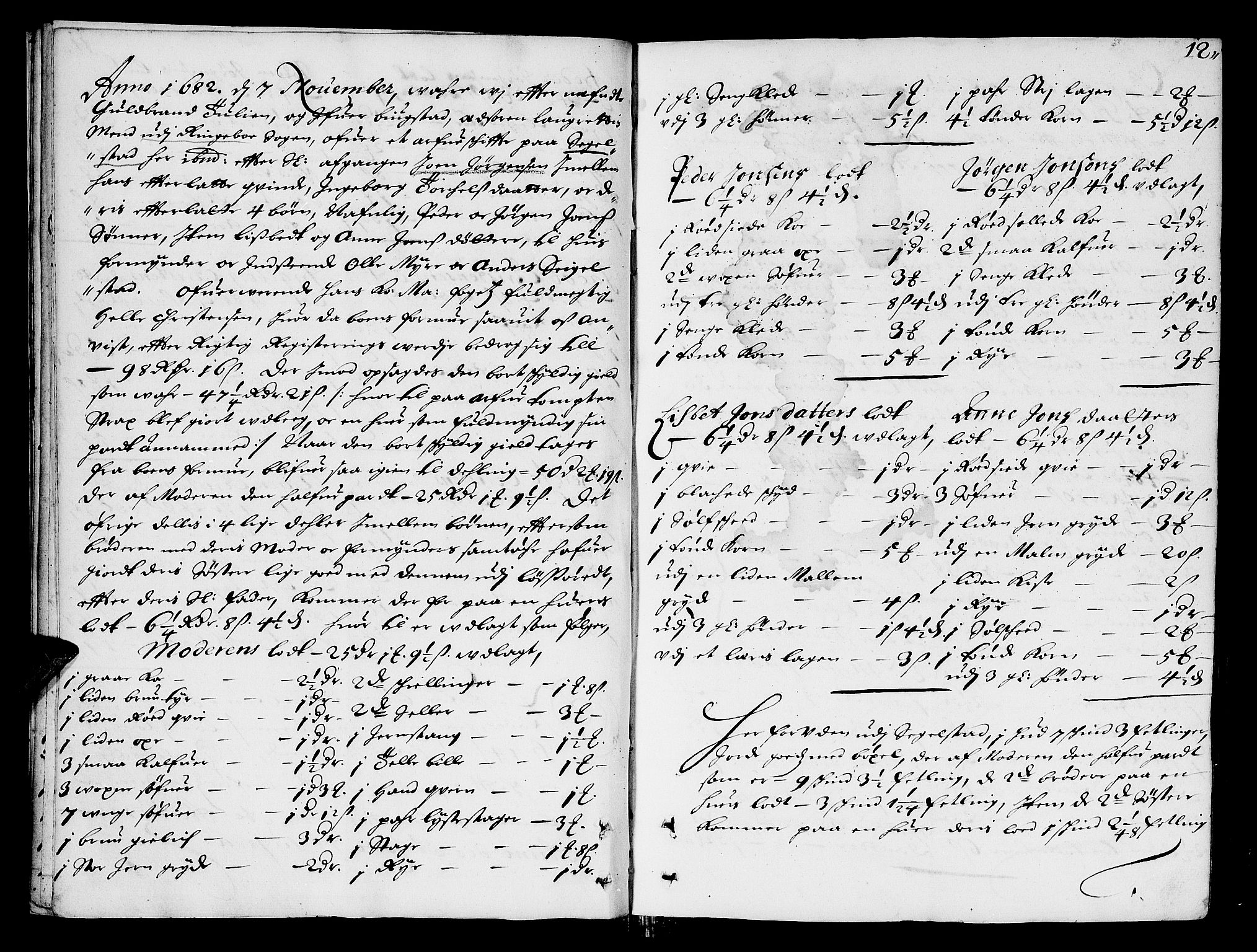 Sorenskriverier i Gudbrandsdalen, AV/SAH-TING-036/J/Ja/Jab/L0001: Skifteprotokoll - Sør-Gudbrandsdal, 1682-1721, p. 11b-12a