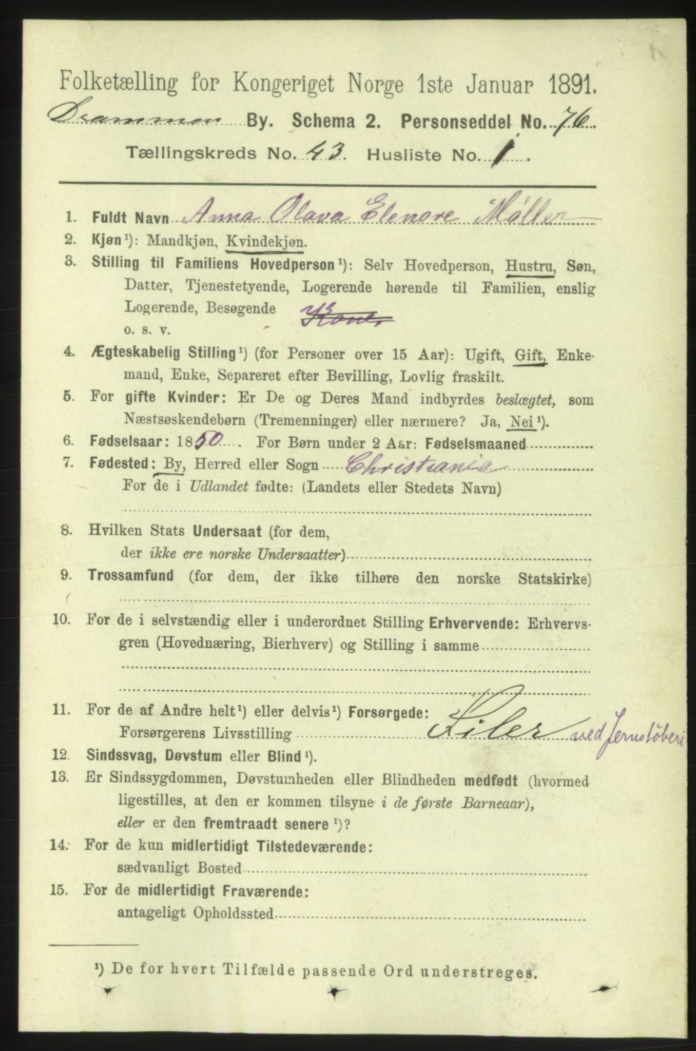 RA, 1891 census for 0602 Drammen, 1891, p. 25114