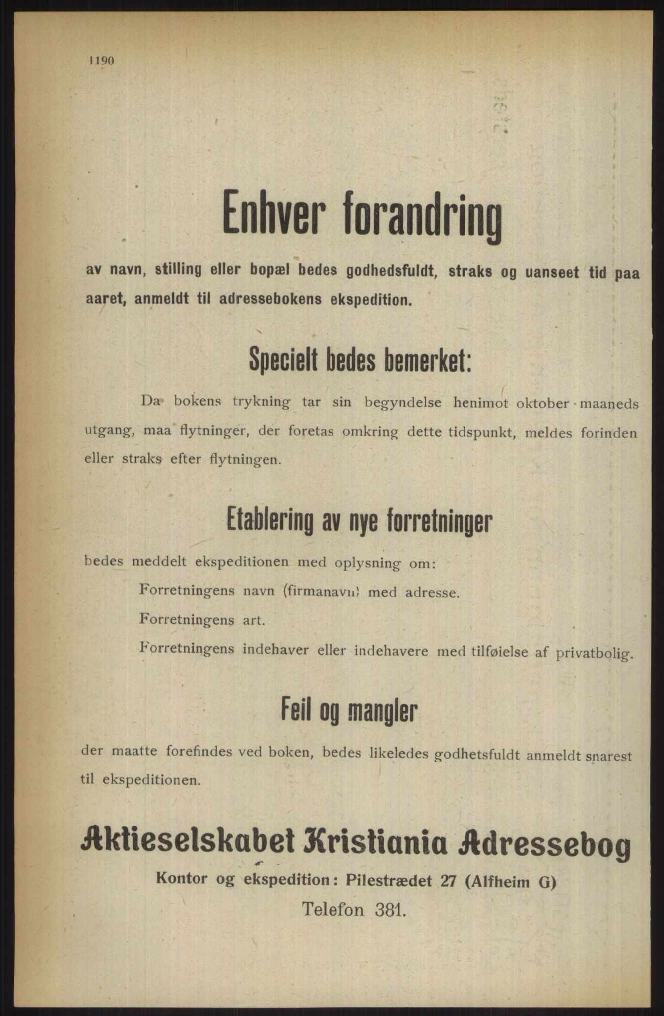 Kristiania/Oslo adressebok, PUBL/-, 1914, p. 1190