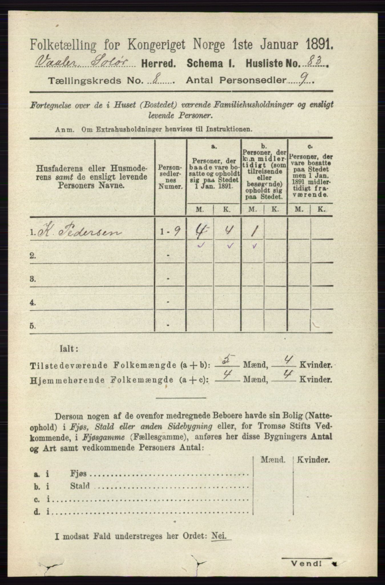 RA, 1891 census for 0426 Våler, 1891, p. 3346