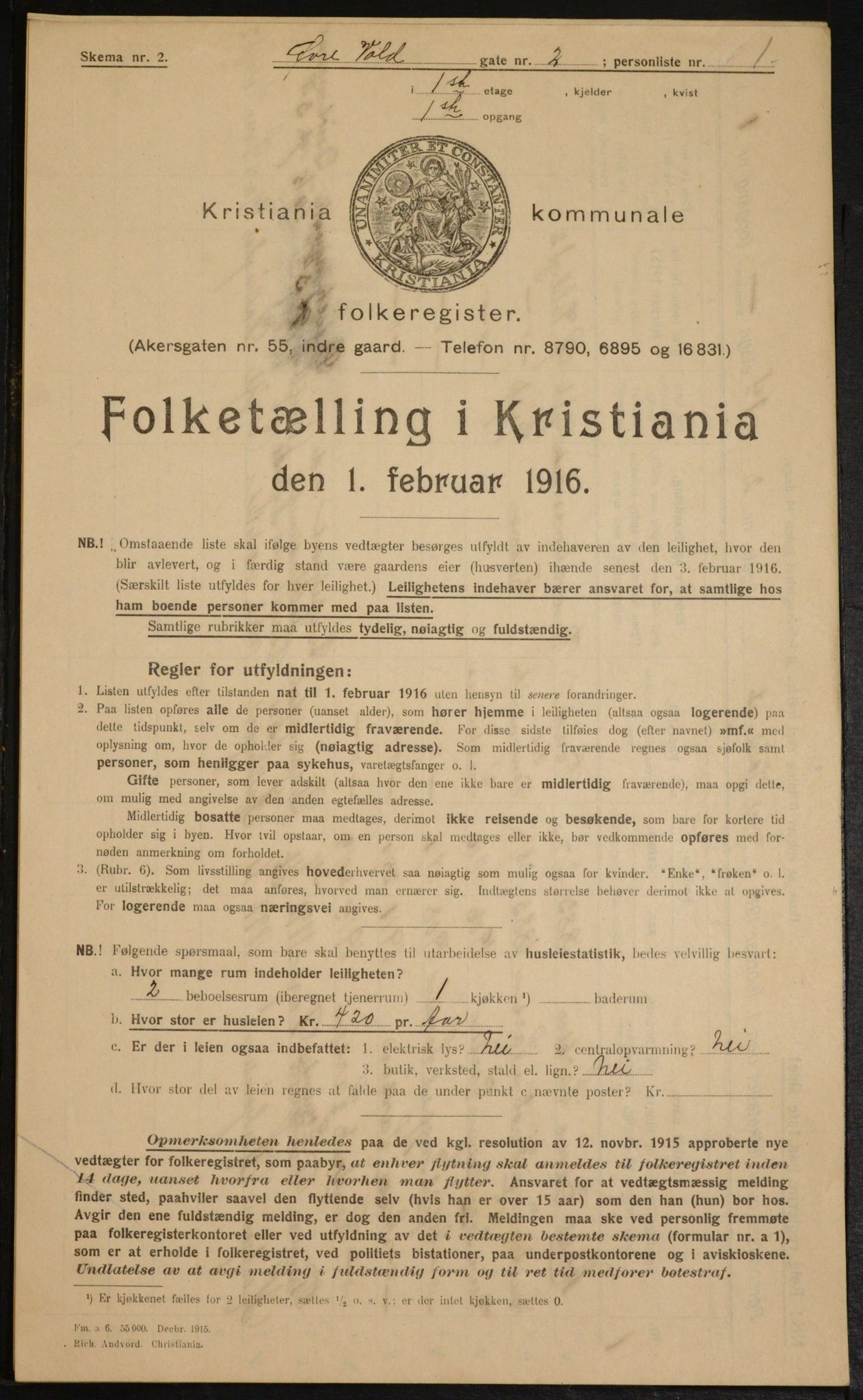 OBA, Municipal Census 1916 for Kristiania, 1916, p. 133792