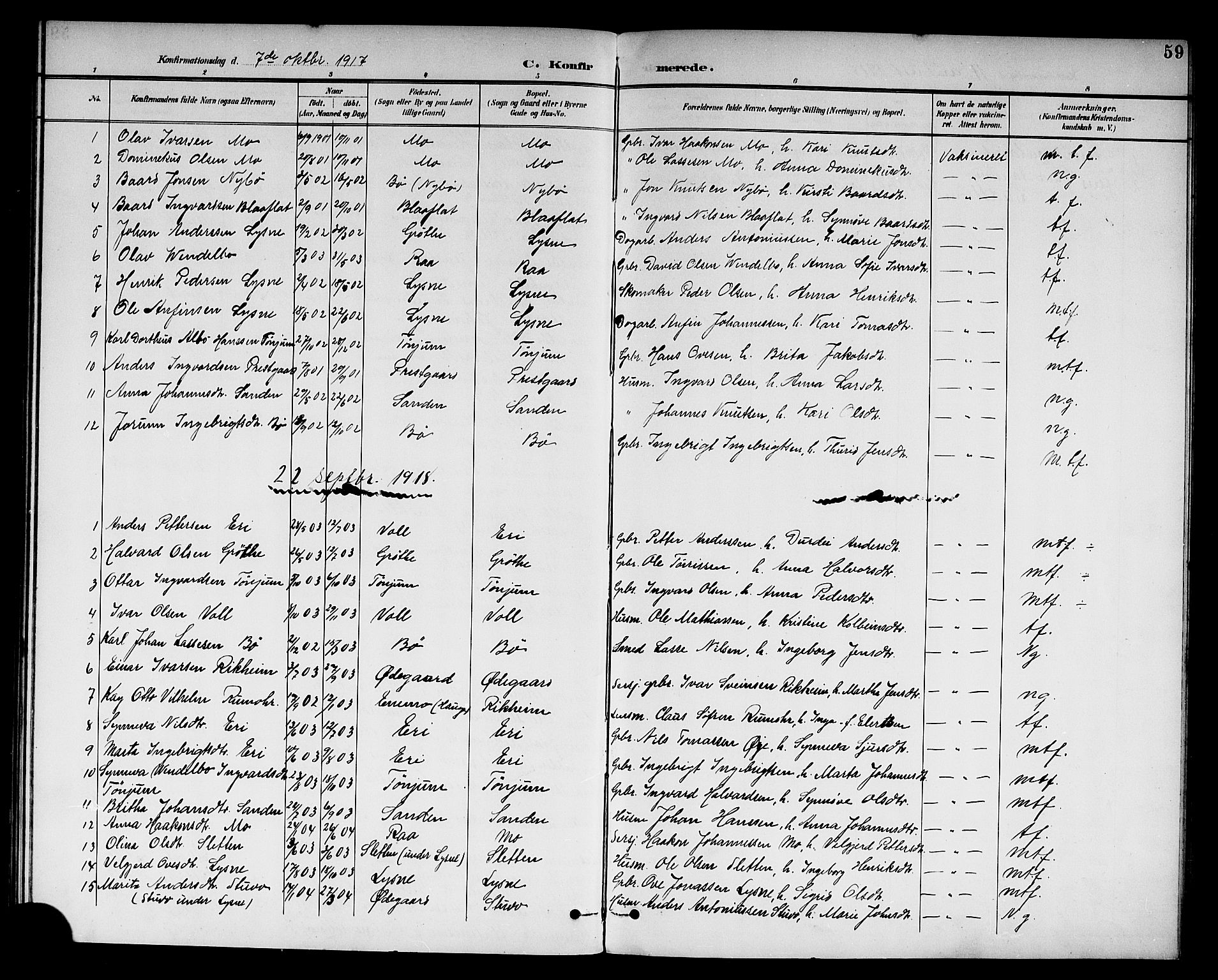 Lærdal sokneprestembete, AV/SAB-A-81201: Parish register (copy) no. A 1, 1897-1920, p. 59