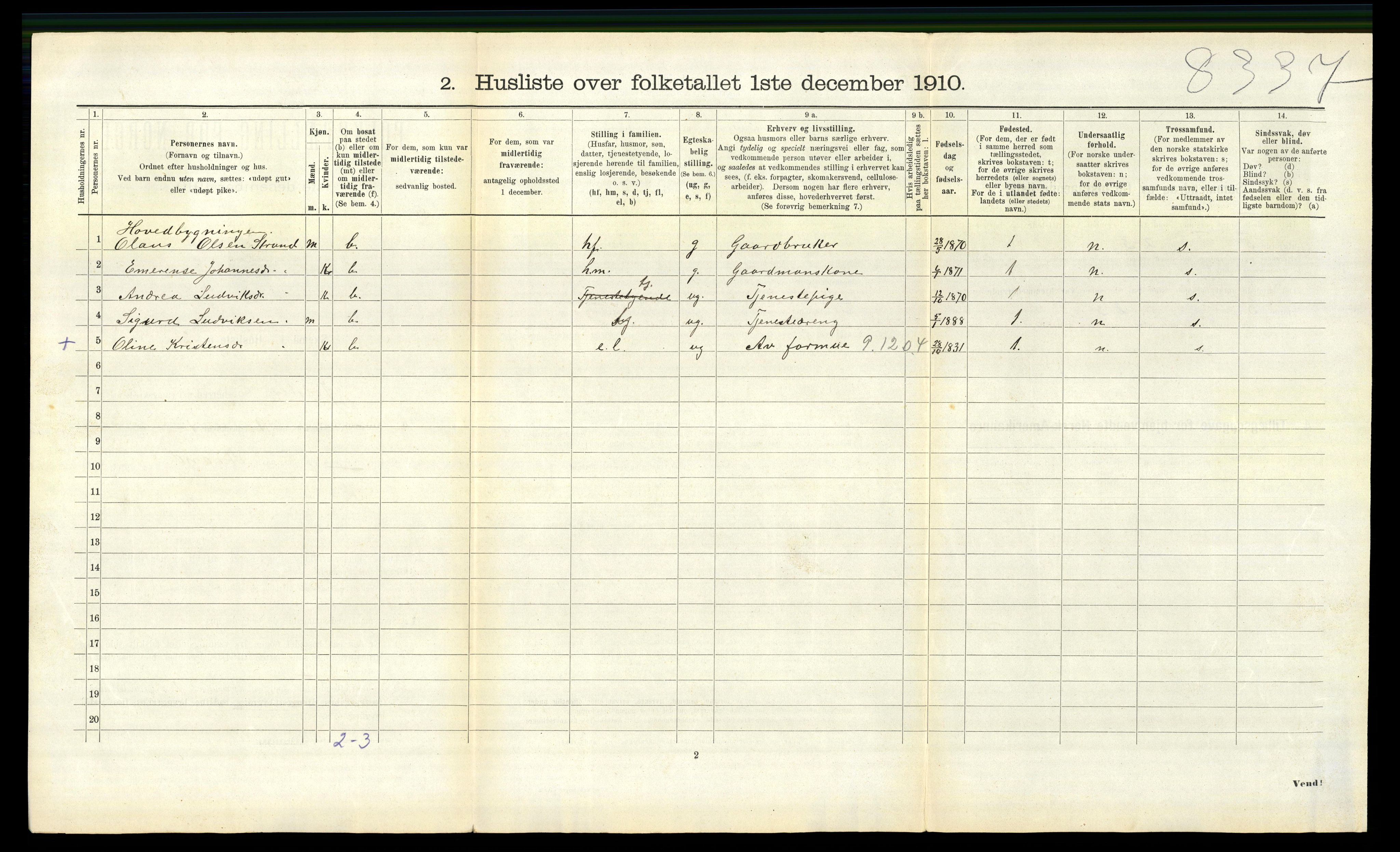 RA, 1910 census for Jølster, 1910, p. 697