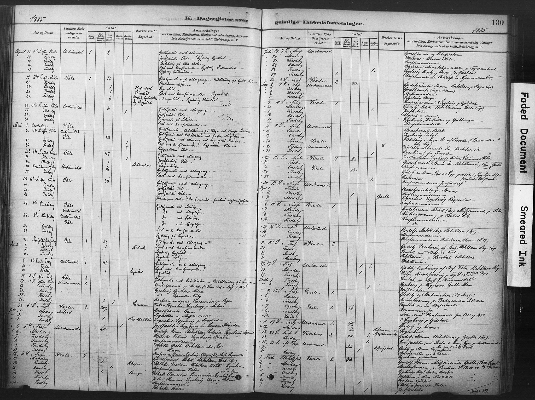 Våle kirkebøker, AV/SAKO-A-334/F/Fb/L0002: Parish register (official) no. II 2, 1878-1907, p. 130