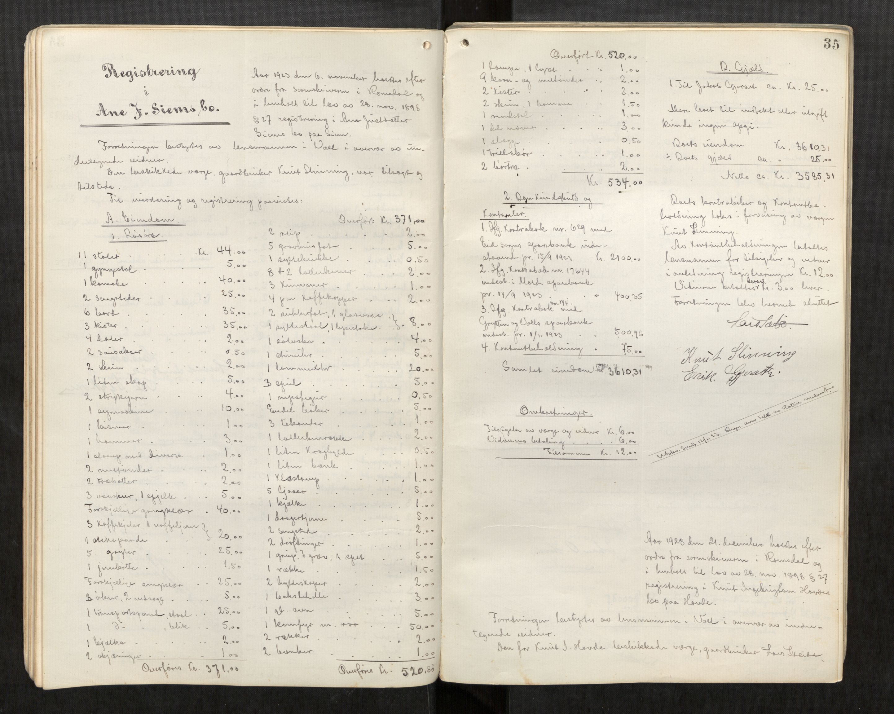 Voll lensmannskontor*, SAT/-, 1918-1949, p. 35