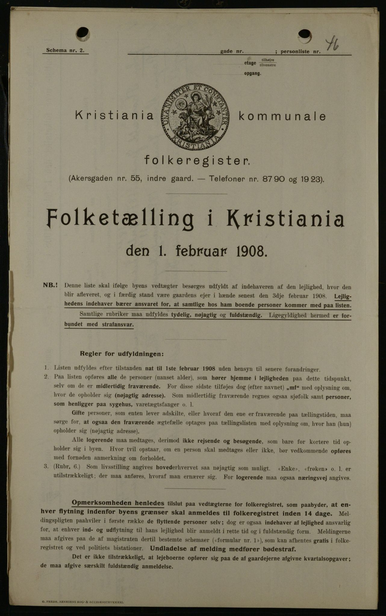 OBA, Municipal Census 1908 for Kristiania, 1908, p. 1989