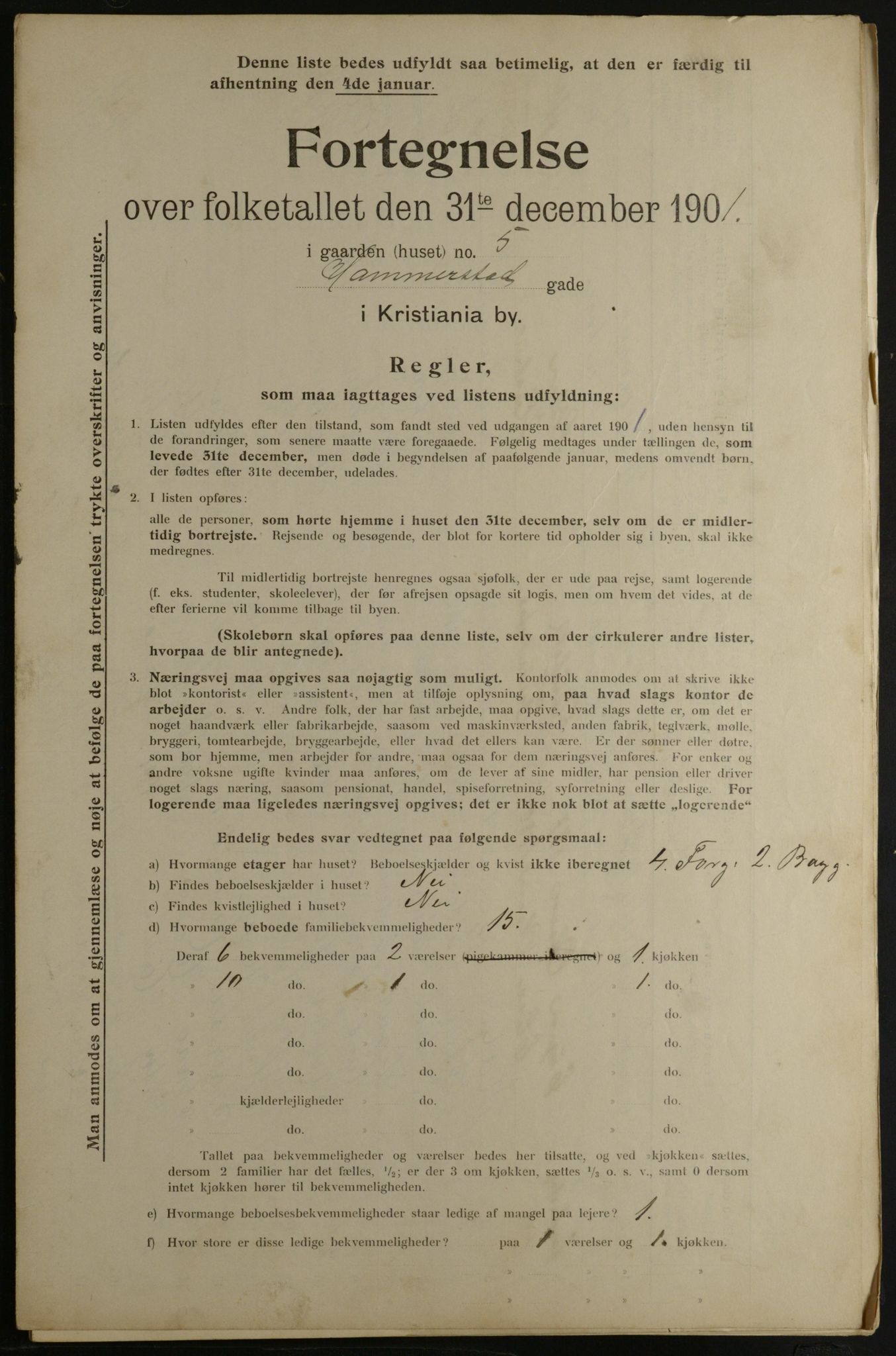 OBA, Municipal Census 1901 for Kristiania, 1901, p. 5591