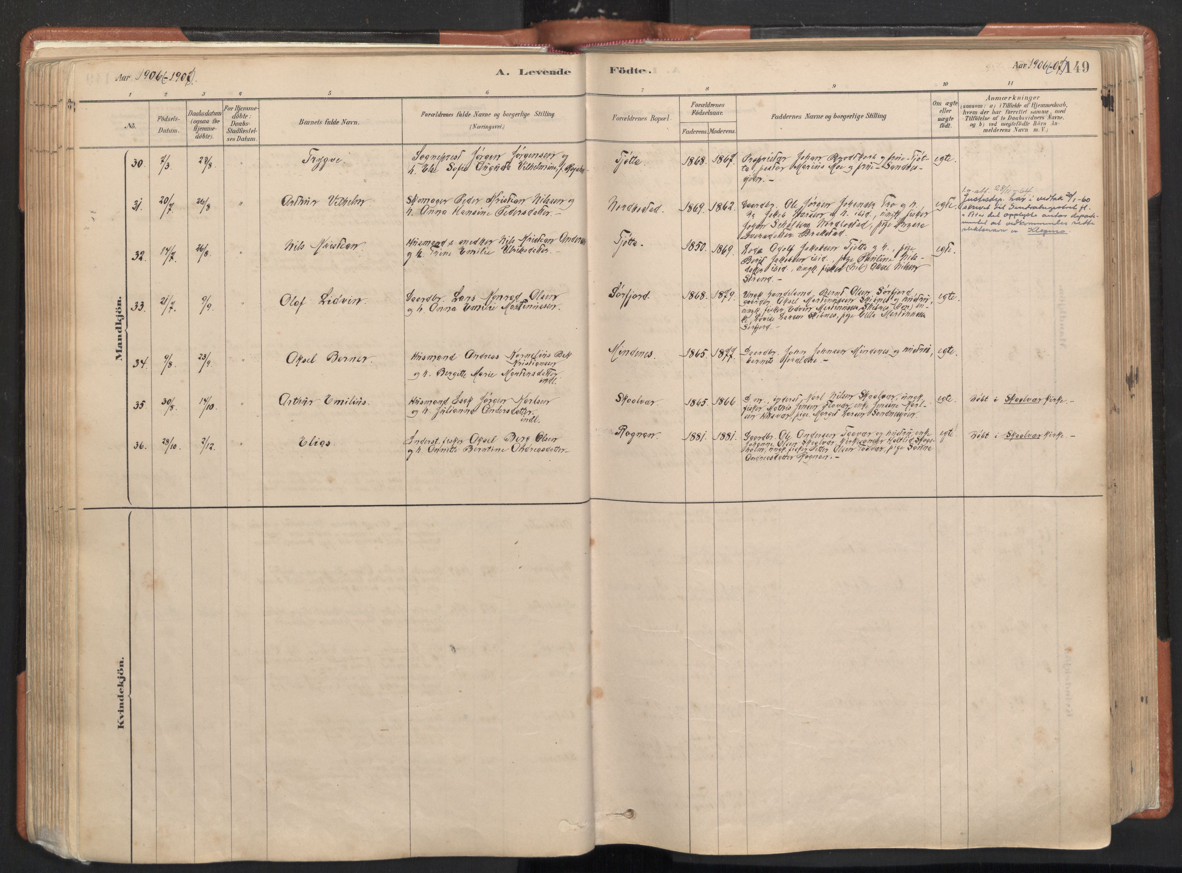 Ministerialprotokoller, klokkerbøker og fødselsregistre - Nordland, SAT/A-1459/817/L0264: Parish register (official) no. 817A04, 1878-1907, p. 149