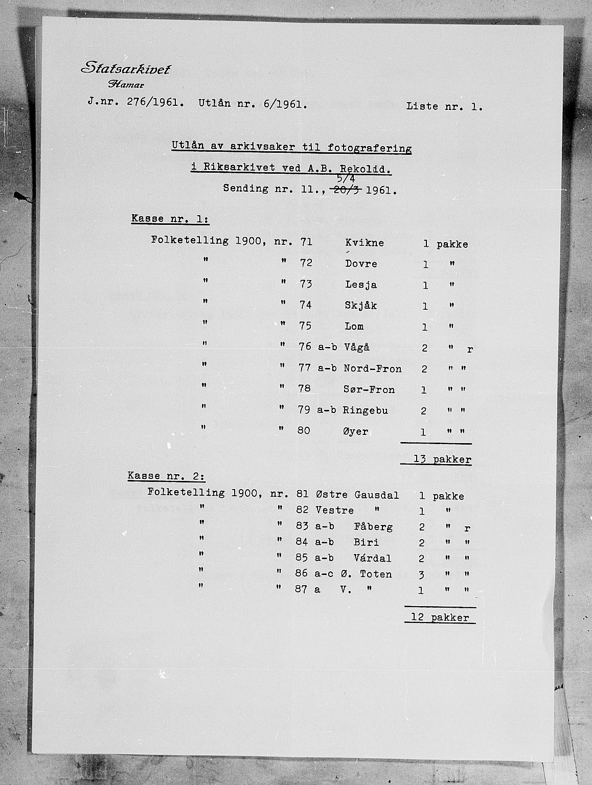 SAH, 1900 census for Kvikne, 1900, p. 26