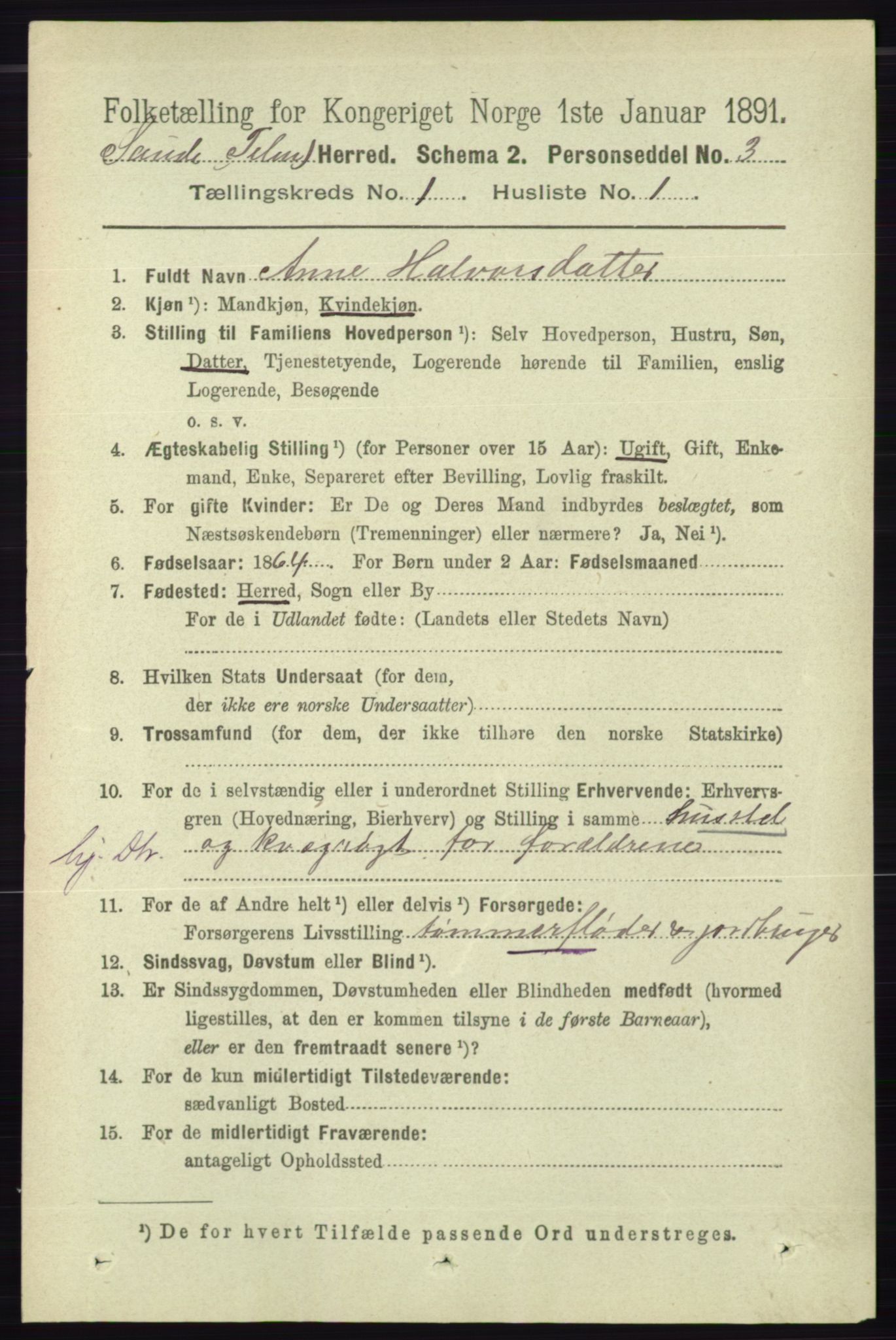 RA, 1891 census for 0822 Sauherad, 1891, p. 102