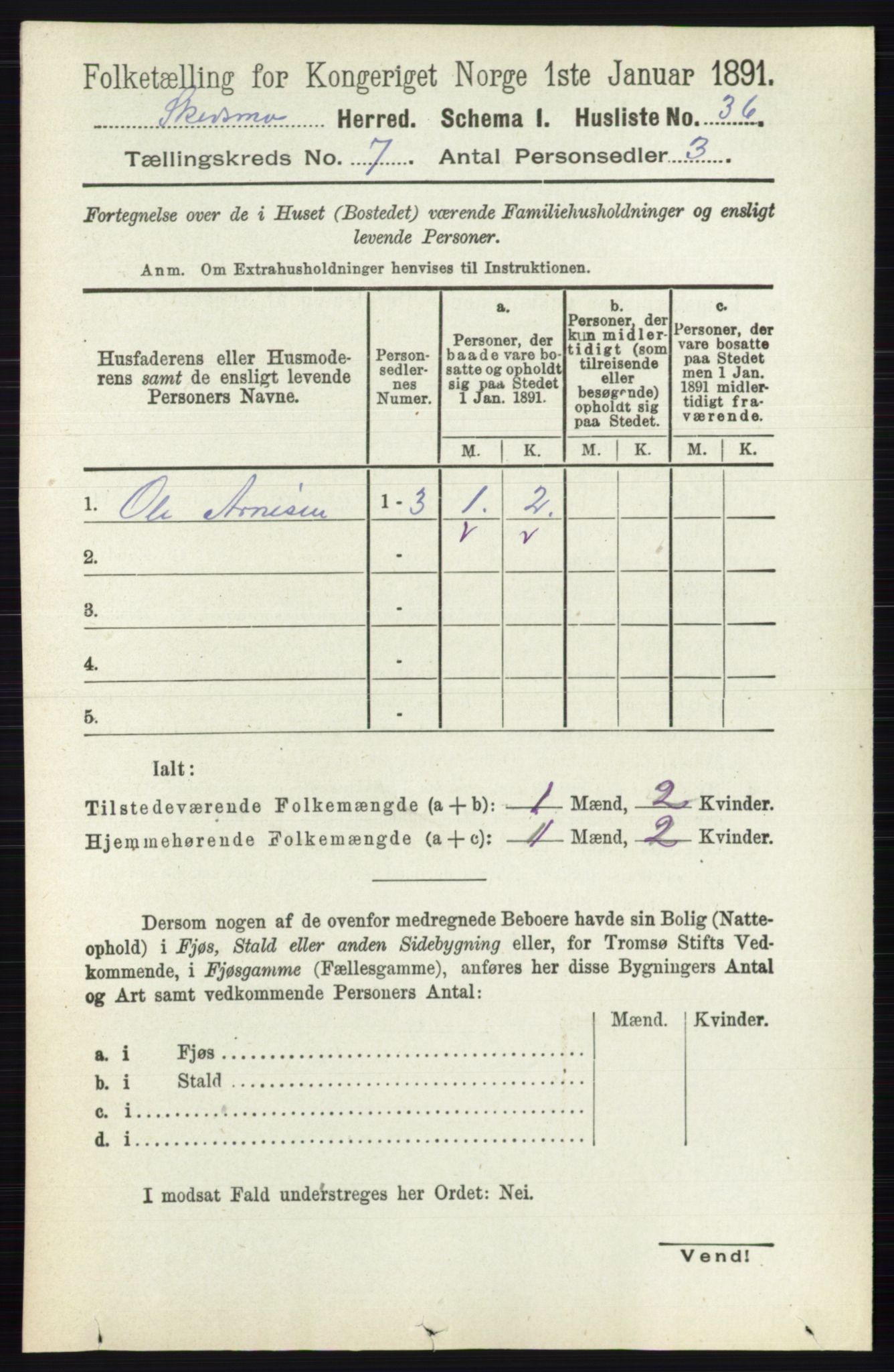 RA, 1891 census for 0231 Skedsmo, 1891, p. 3302