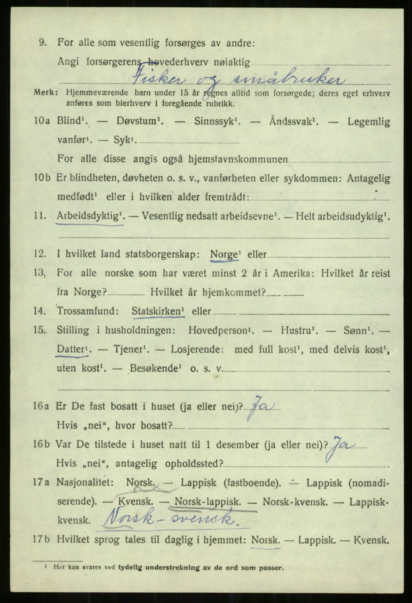 SATØ, 1920 census for Karlsøy, 1920, p. 755