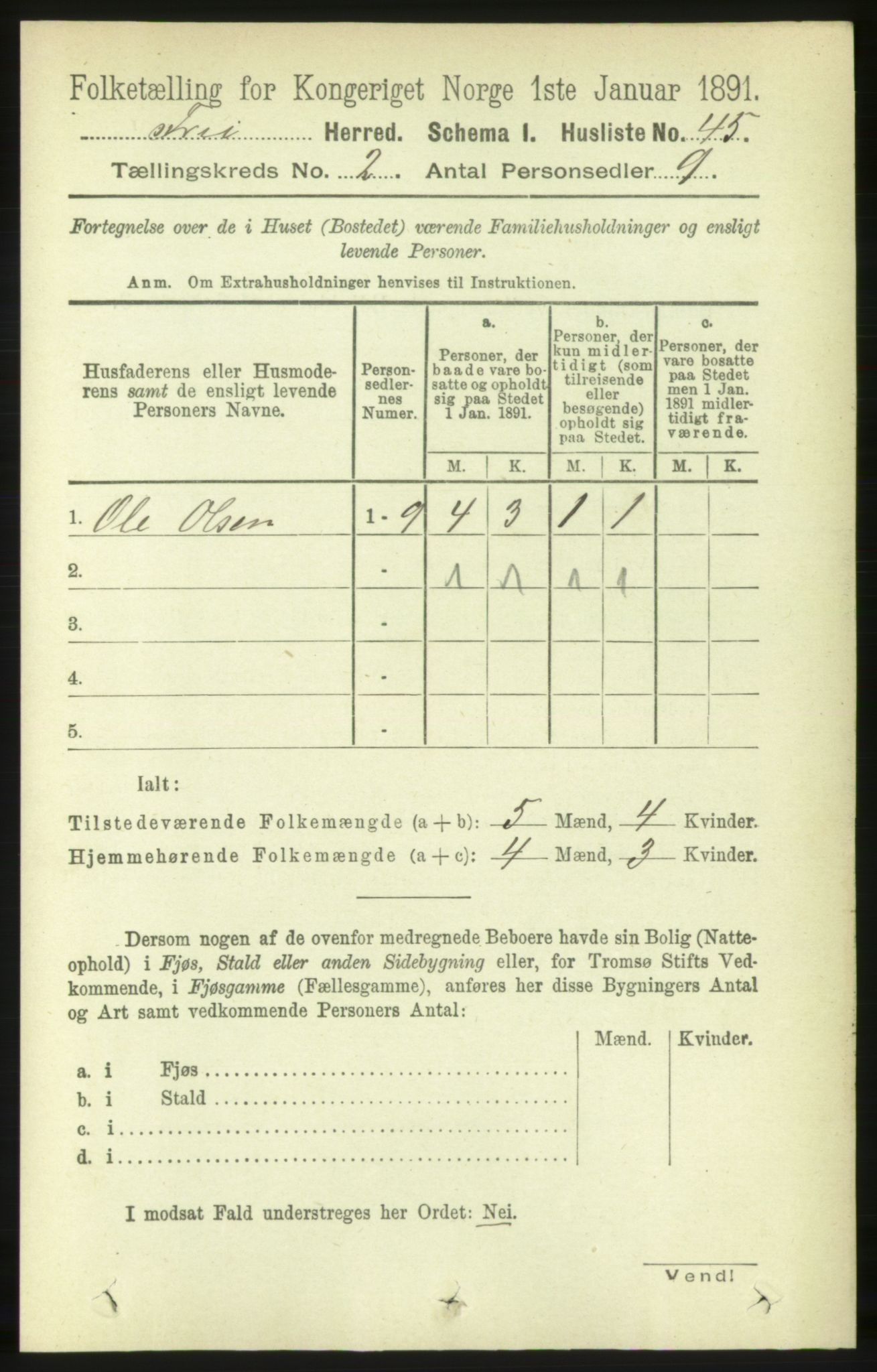 RA, 1891 census for 1556 Frei, 1891, p. 717