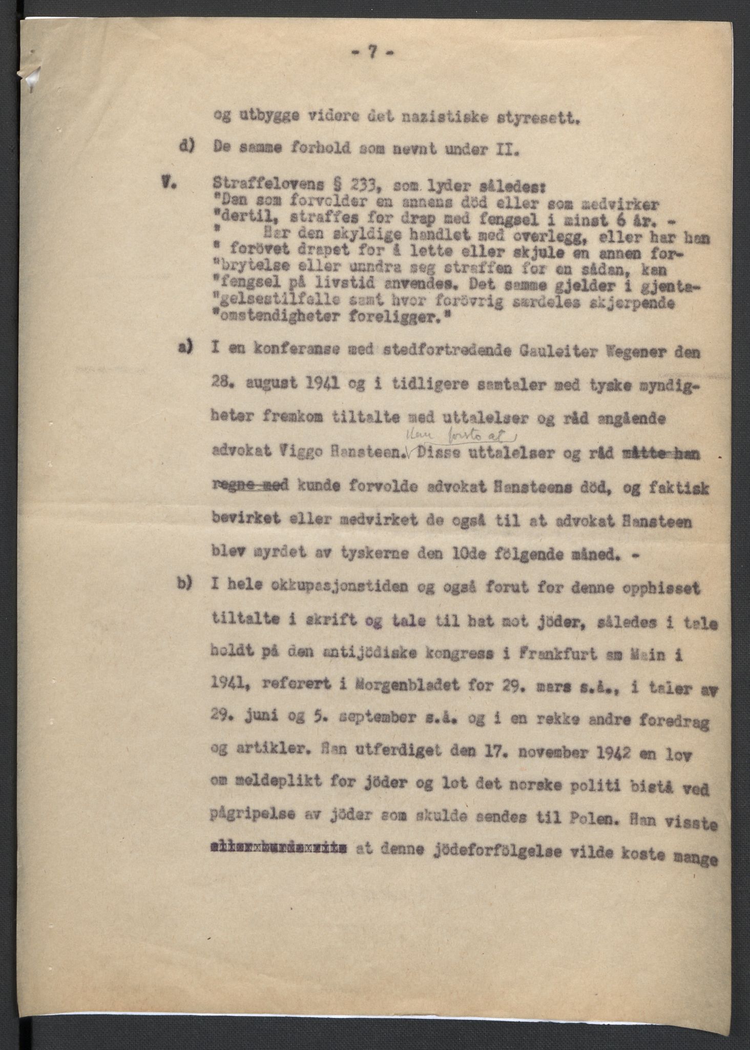 Landssvikarkivet, Oslo politikammer, AV/RA-S-3138-01/D/Da/L0003: Dnr. 29, 1945, p. 3494