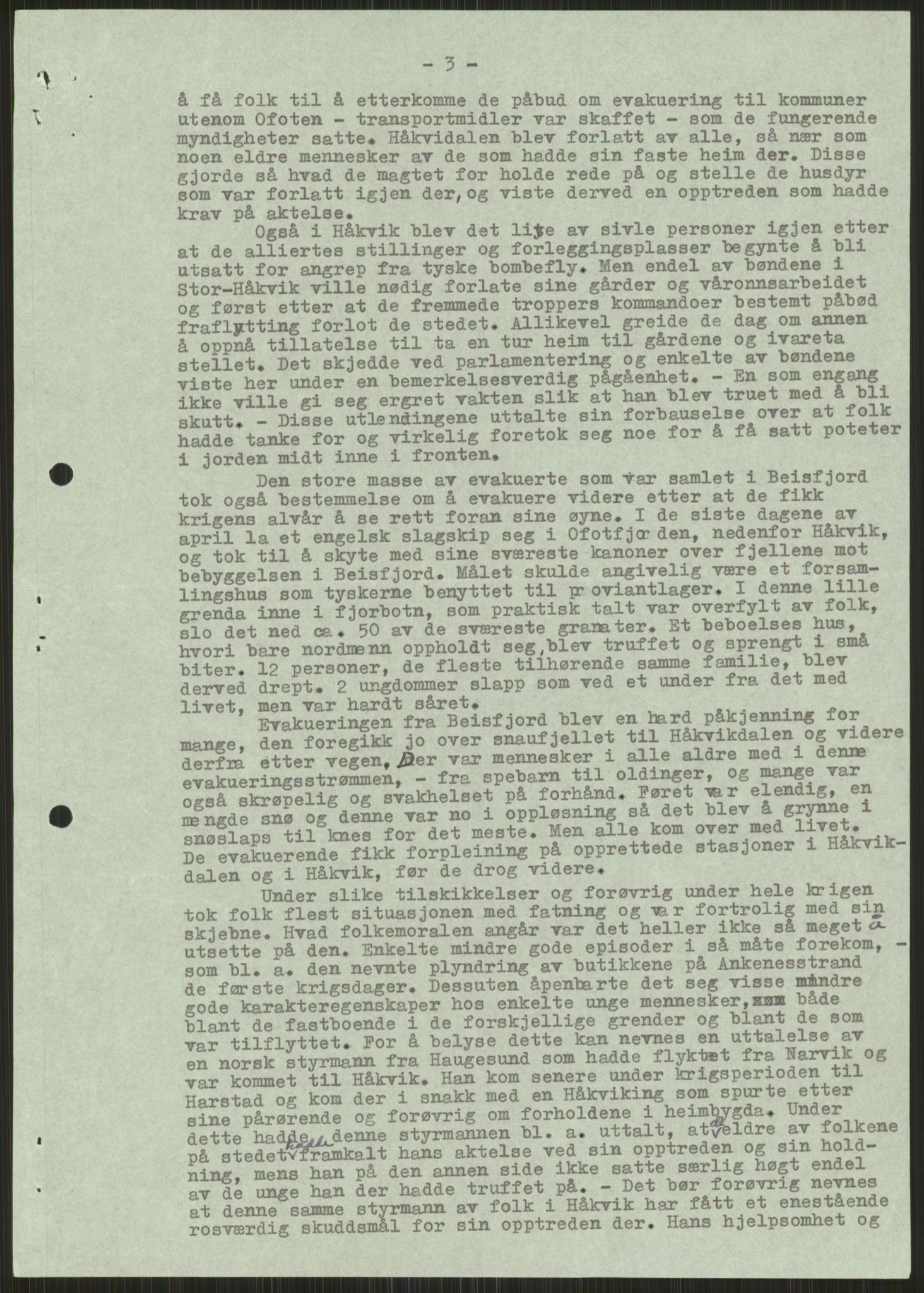 Forsvaret, Forsvarets krigshistoriske avdeling, AV/RA-RAFA-2017/Y/Ya/L0017: II-C-11-31 - Fylkesmenn.  Rapporter om krigsbegivenhetene 1940., 1940, p. 31