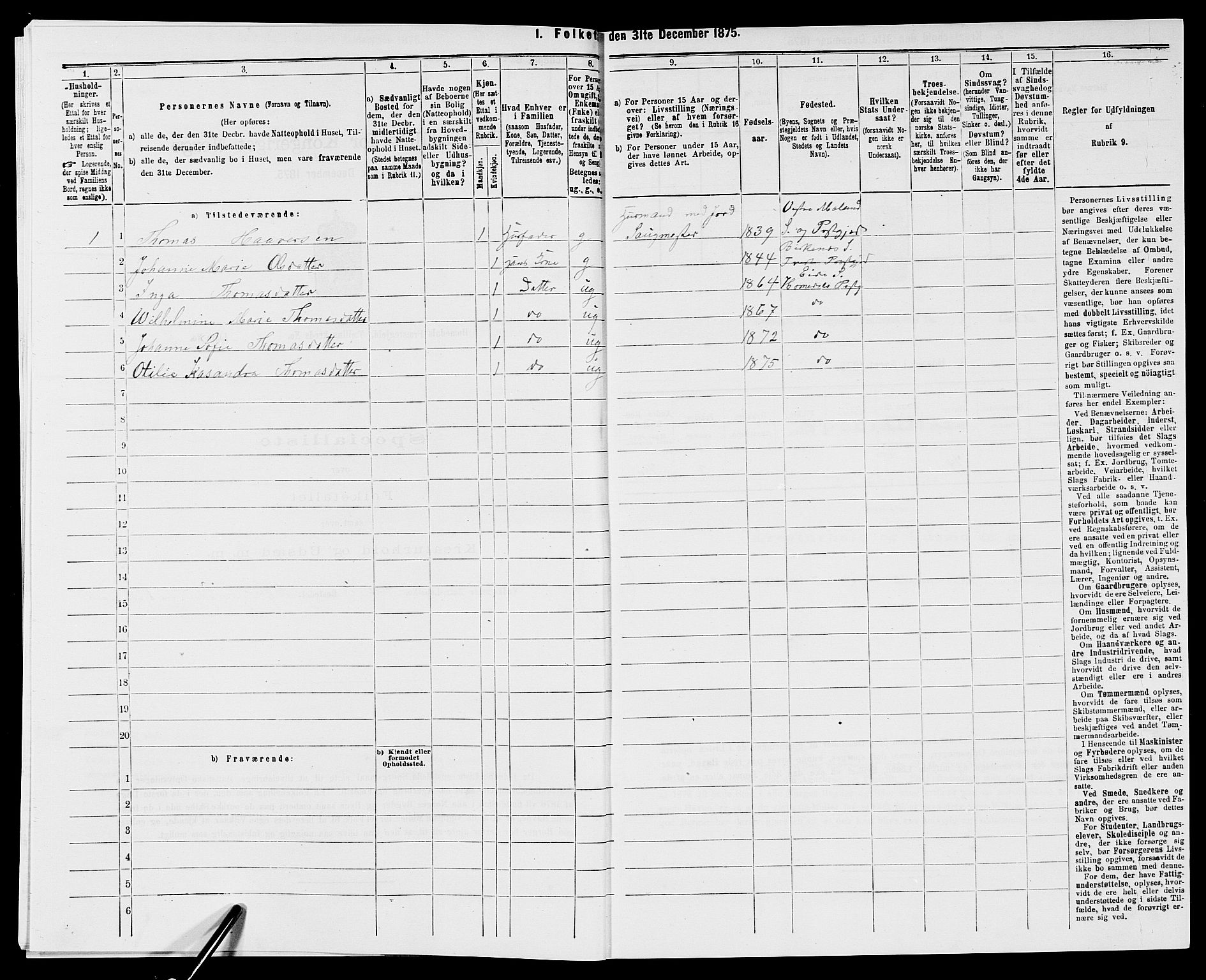 SAK, 1875 census for 0924P Homedal, 1875, p. 24