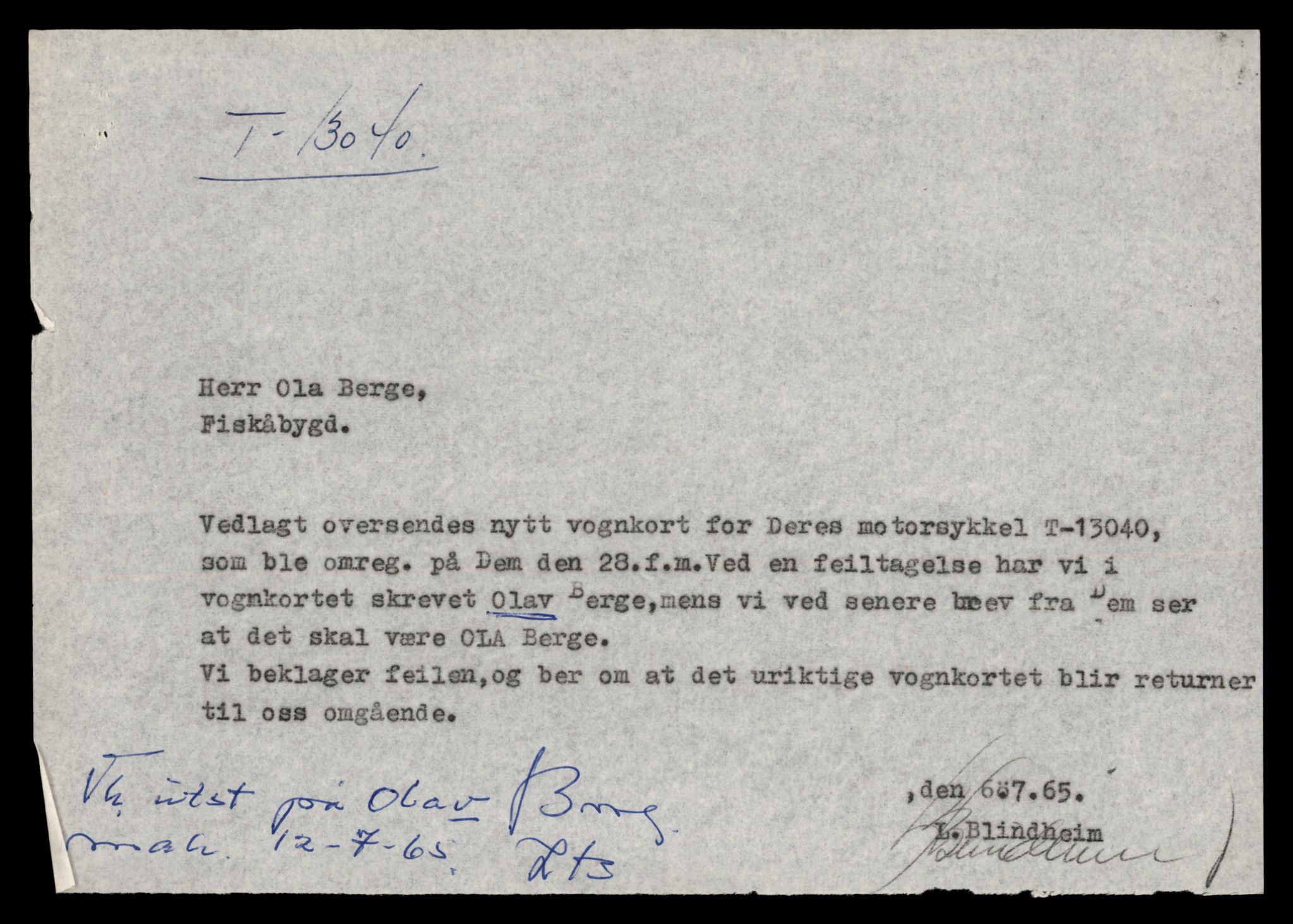 Møre og Romsdal vegkontor - Ålesund trafikkstasjon, AV/SAT-A-4099/F/Fe/L0037: Registreringskort for kjøretøy T 13031 - T 13179, 1927-1998, p. 221