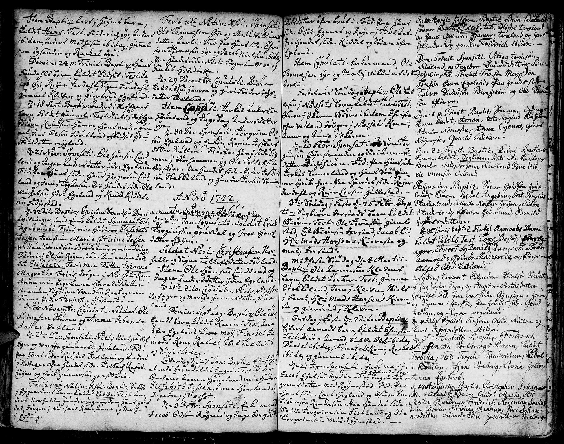 Kvinesdal sokneprestkontor, AV/SAK-1111-0026/F/Fa/Fab/L0001: Parish register (official) no. A 1 /1, 1710-1788, p. 47