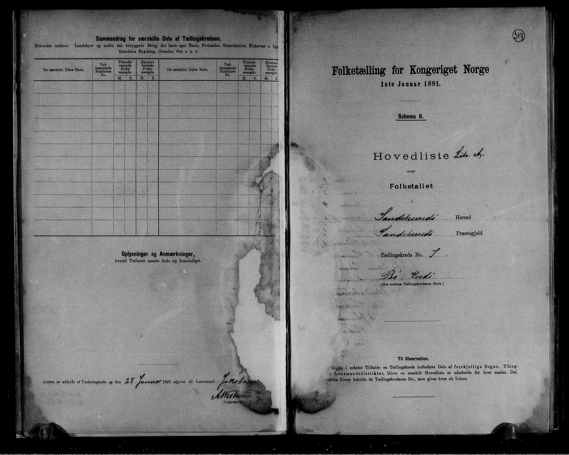 RA, 1891 census for 0724 Sandeherred, 1891, p. 22