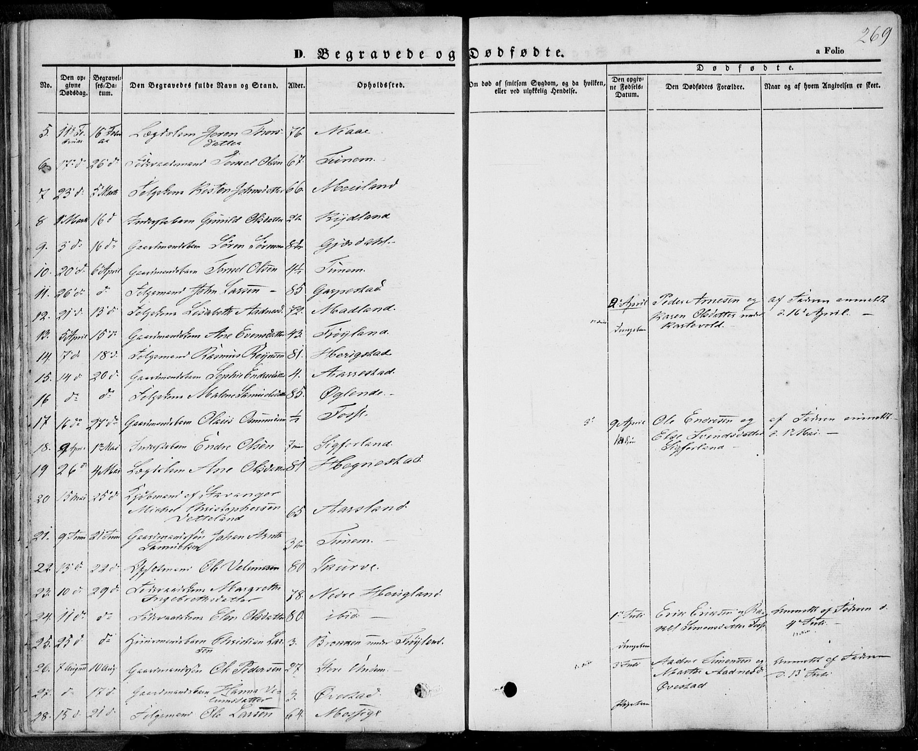 Lye sokneprestkontor, AV/SAST-A-101794/001/30BA/L0006: Parish register (official) no. A 5.2, 1842-1855, p. 269