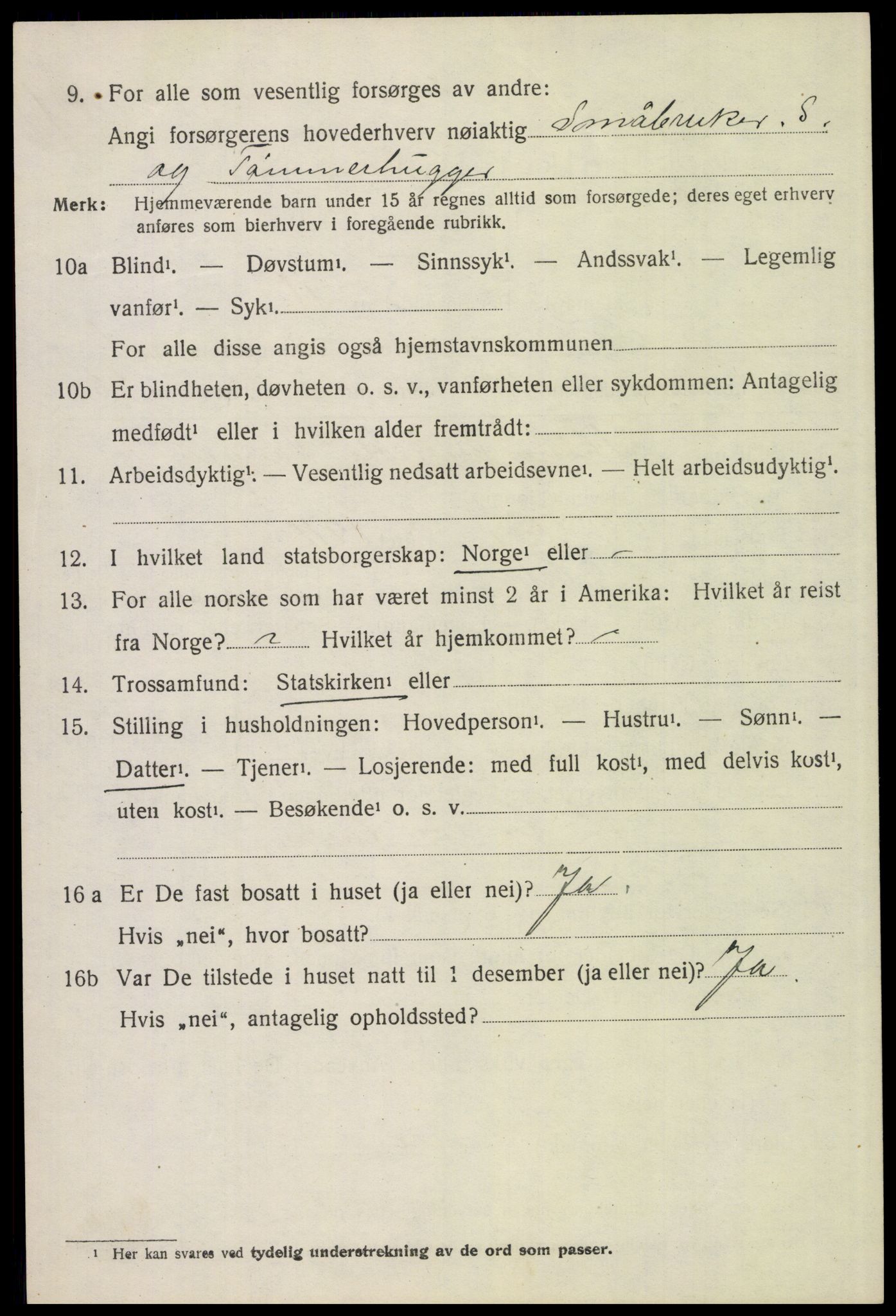 SAH, 1920 census for Folldal, 1920, p. 1032