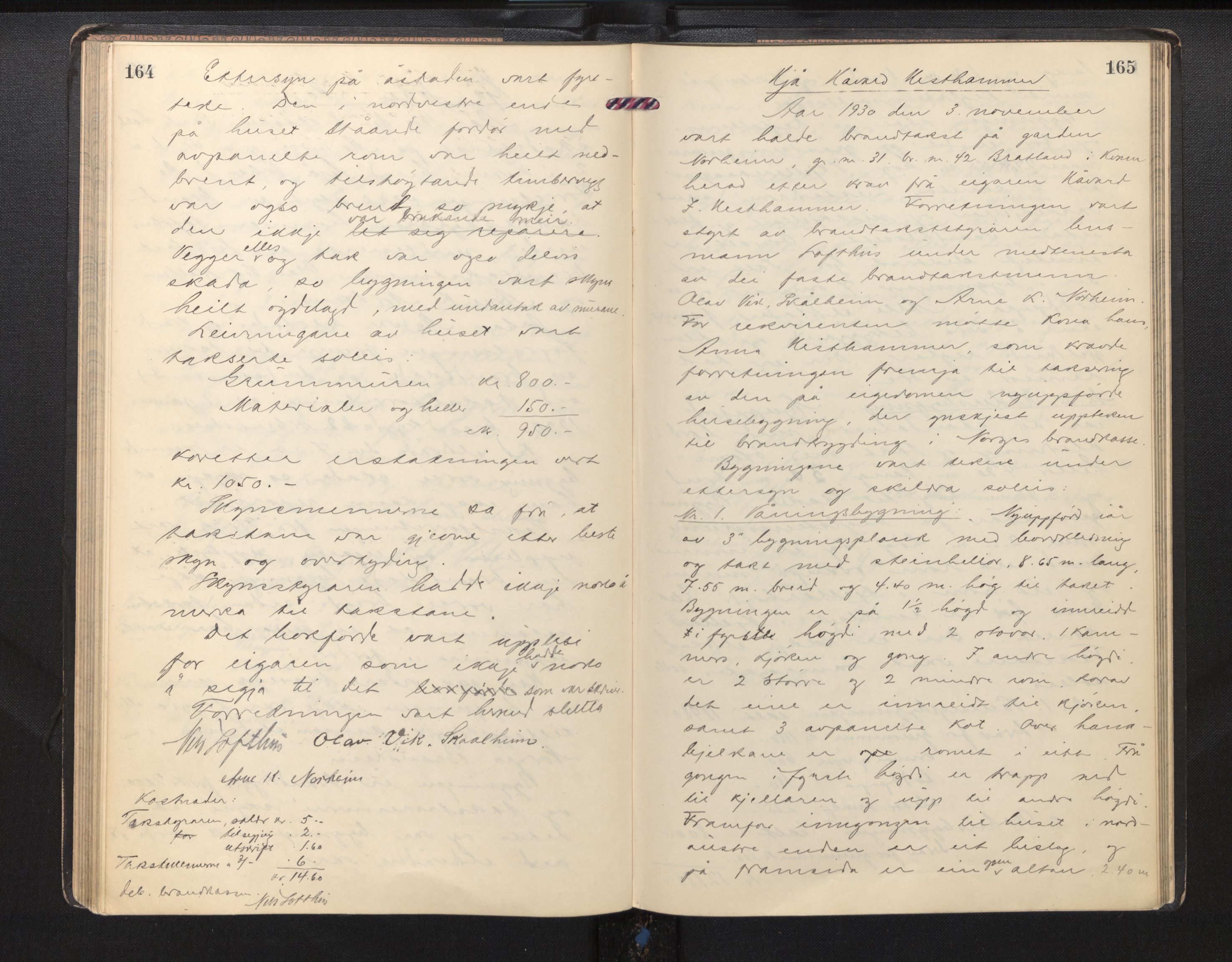 Lensmannen i Kvam, AV/SAB-A-33201/0012/L0003: Branntakstprotokoll, 1919-1941, p. 164-165