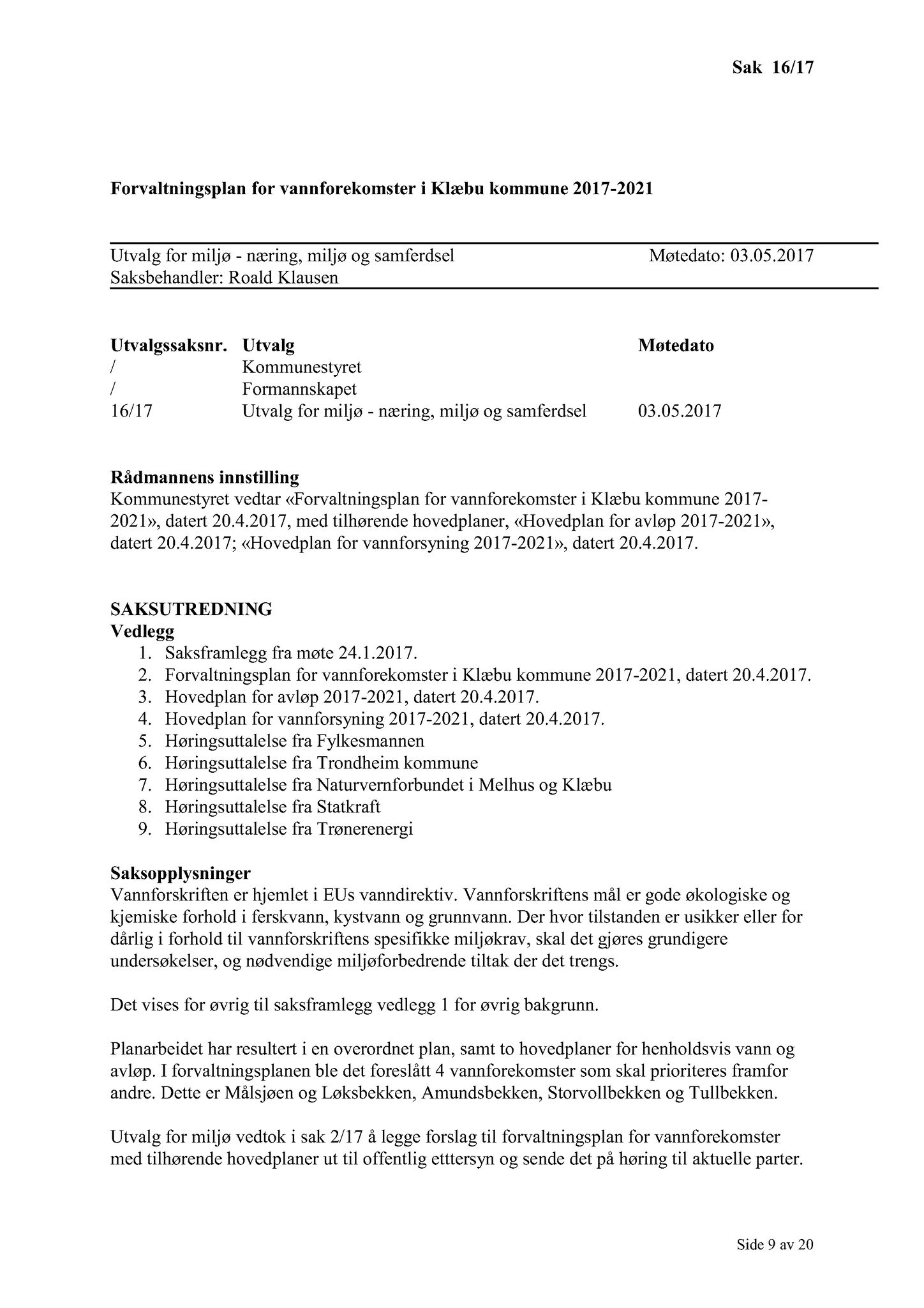 Klæbu Kommune, TRKO/KK/06-UM/L004: Utvalg for miljø - Møtedokumenter 2017, 2017, p. 530