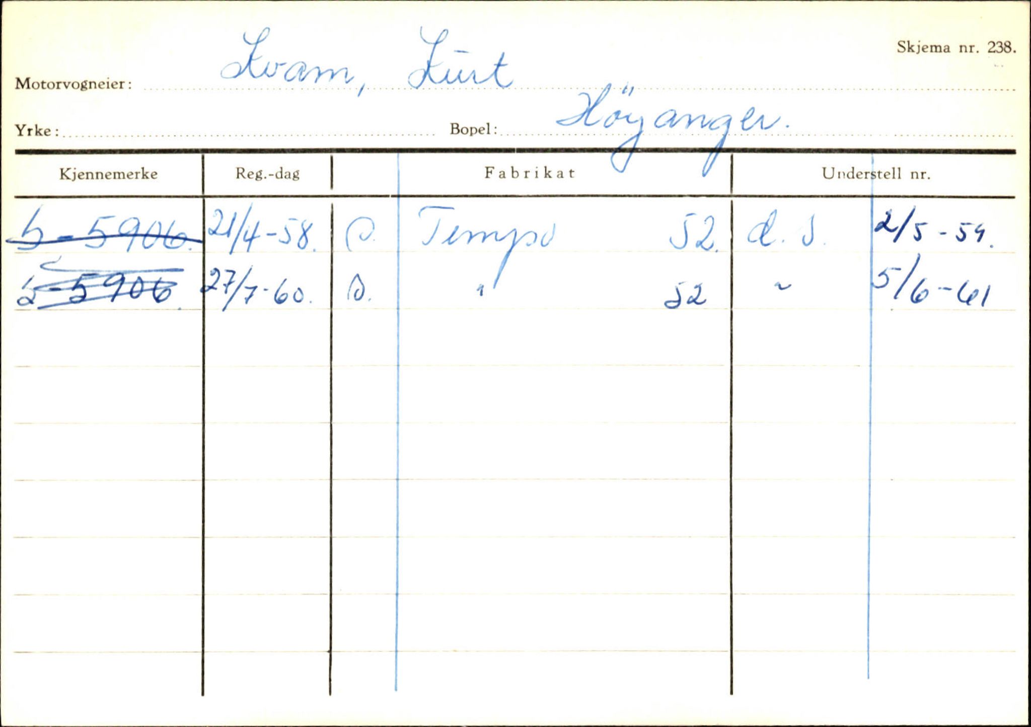 Statens vegvesen, Sogn og Fjordane vegkontor, AV/SAB-A-5301/4/F/L0130: Eigarregister Eid T-Å. Høyanger A-O, 1945-1975, p. 1840