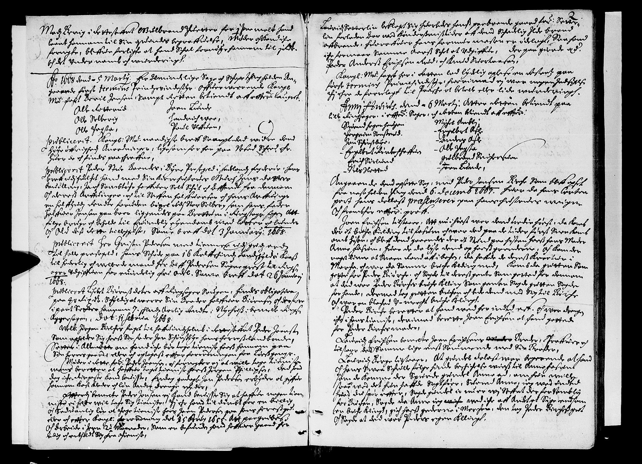 Hedemarken sorenskriveri, SAH/TING-034/G/Gb/L0004: Tingbok, 1668-1669, p. 1b-2a