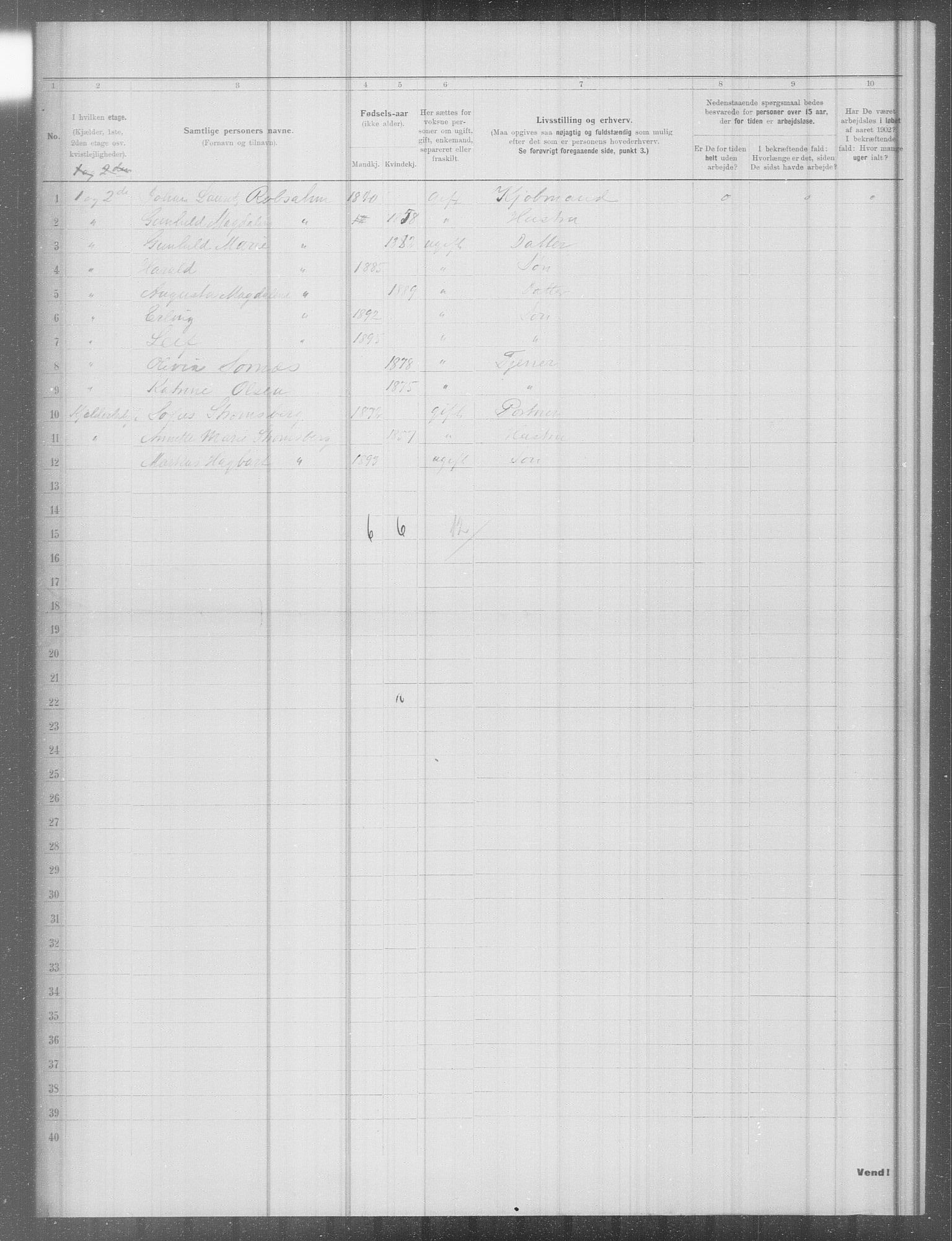 OBA, Municipal Census 1902 for Kristiania, 1902, p. 10500