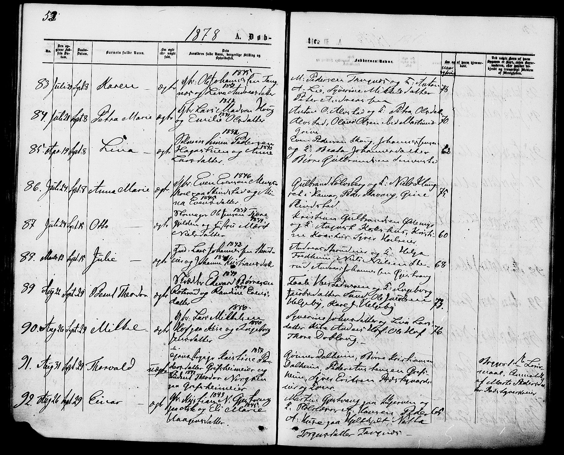 Nes prestekontor, Hedmark, AV/SAH-PREST-020/K/Ka/L0005: Parish register (official) no. 5, 1872-1886, p. 53
