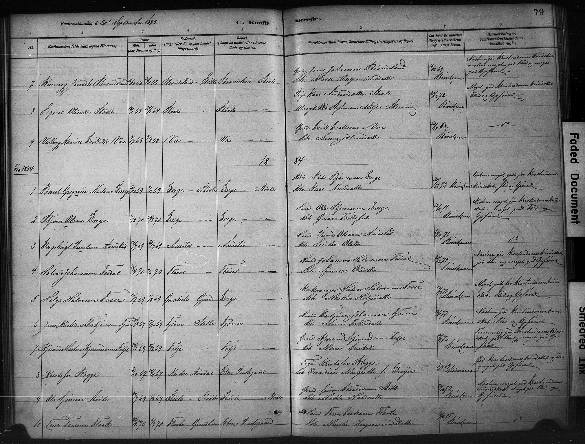 Etne sokneprestembete, SAB/A-75001/H/Hab: Parish register (copy) no. A 5, 1879-1896, p. 79