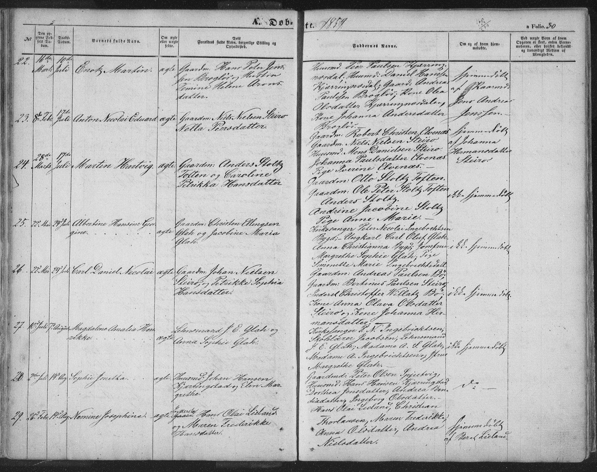 Ministerialprotokoller, klokkerbøker og fødselsregistre - Nordland, AV/SAT-A-1459/895/L1369: Parish register (official) no. 895A04, 1852-1872, p. 30