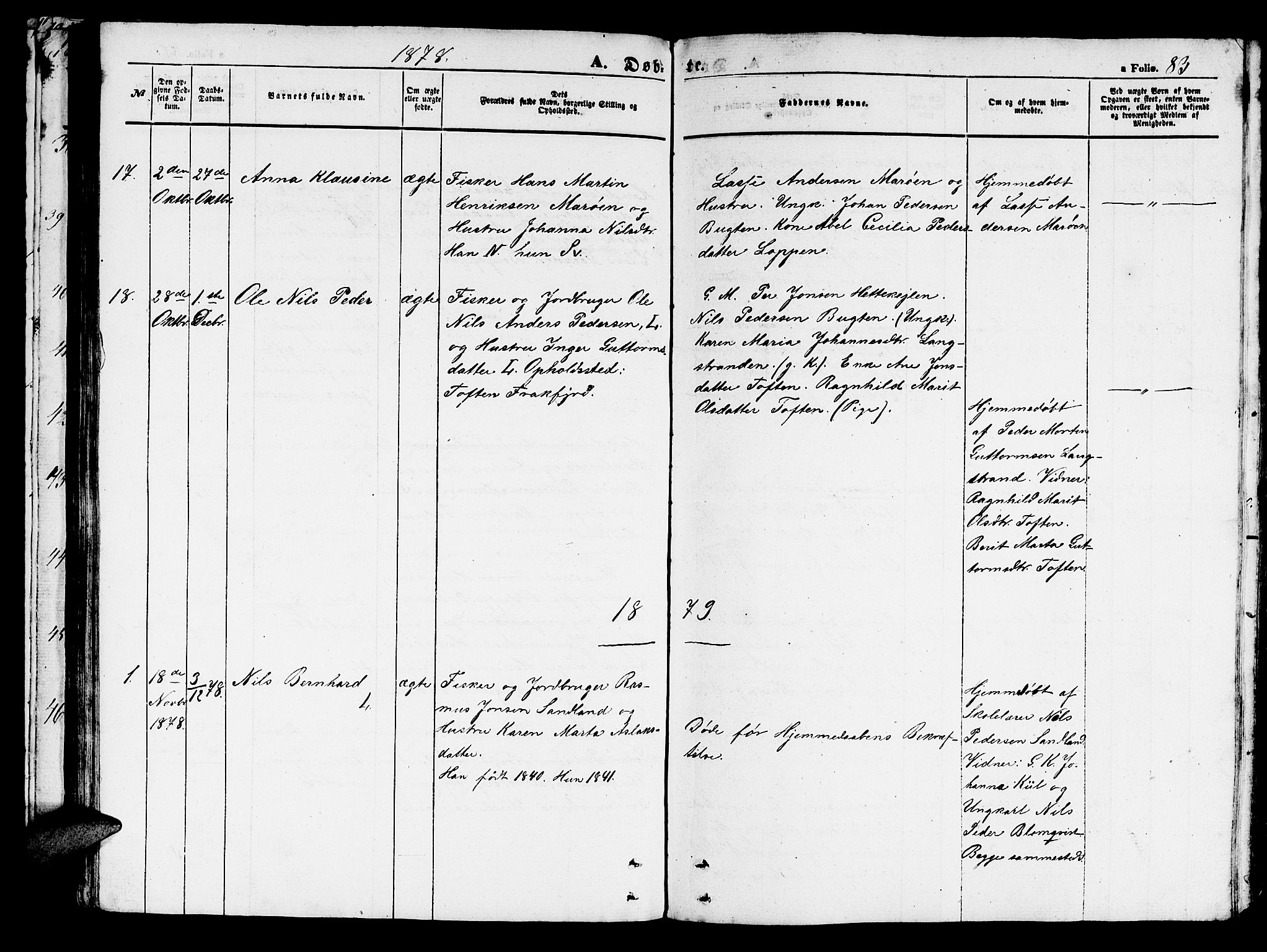 Loppa sokneprestkontor, SATØ/S-1339/H/Hb/L0002klokker: Parish register (copy) no. 2, 1850-1880, p. 83
